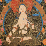 White Tara Thangka Painting for prayer and meditation.