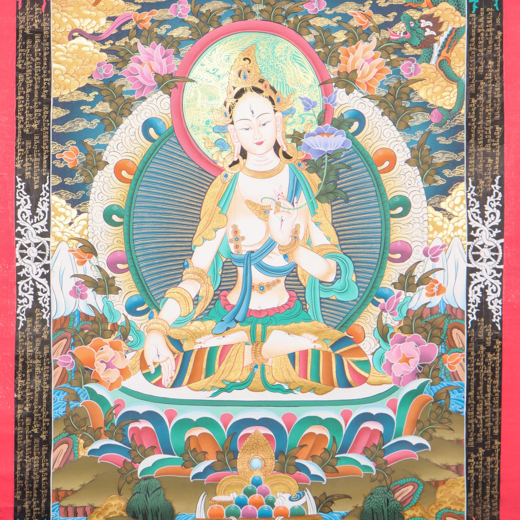 White Tara Thangka for meditation and enlightment.