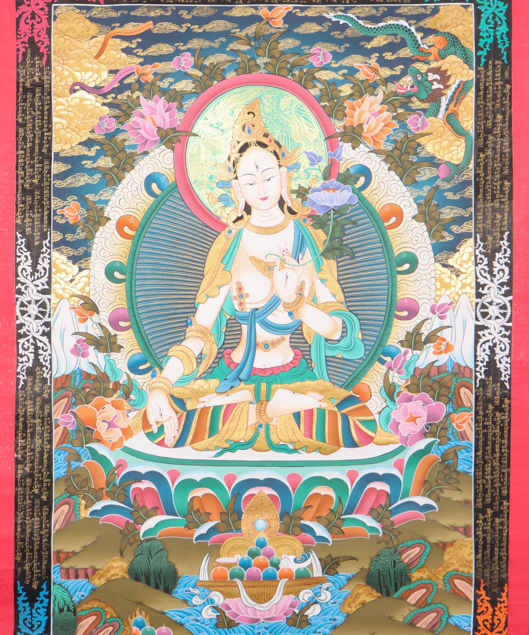 White Tara Thangka for meditation and enlightment.