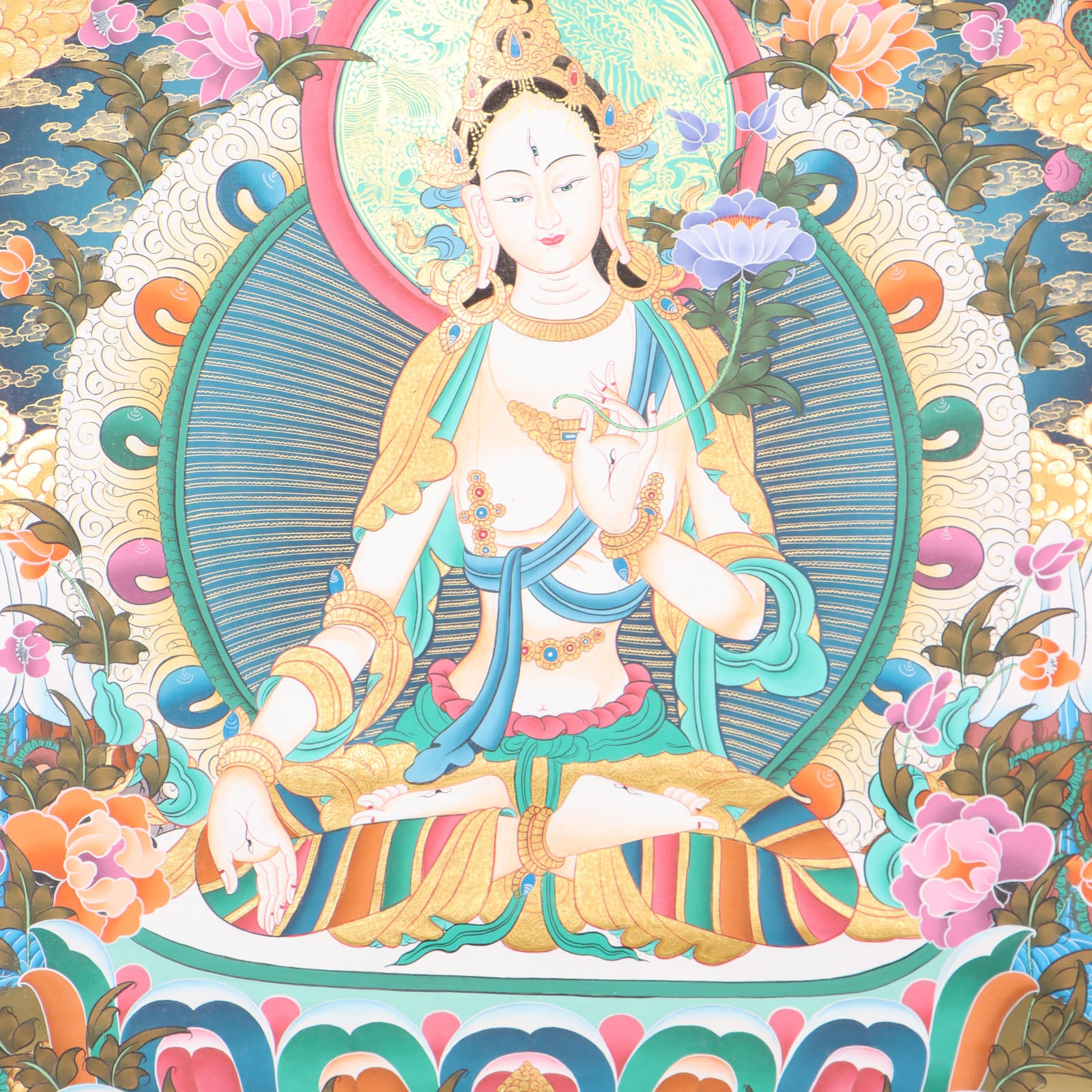 White Tara Thangka for meditation and enlightment.