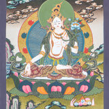 White Tara Thangka is the female Bodhisattva of compassionate action.