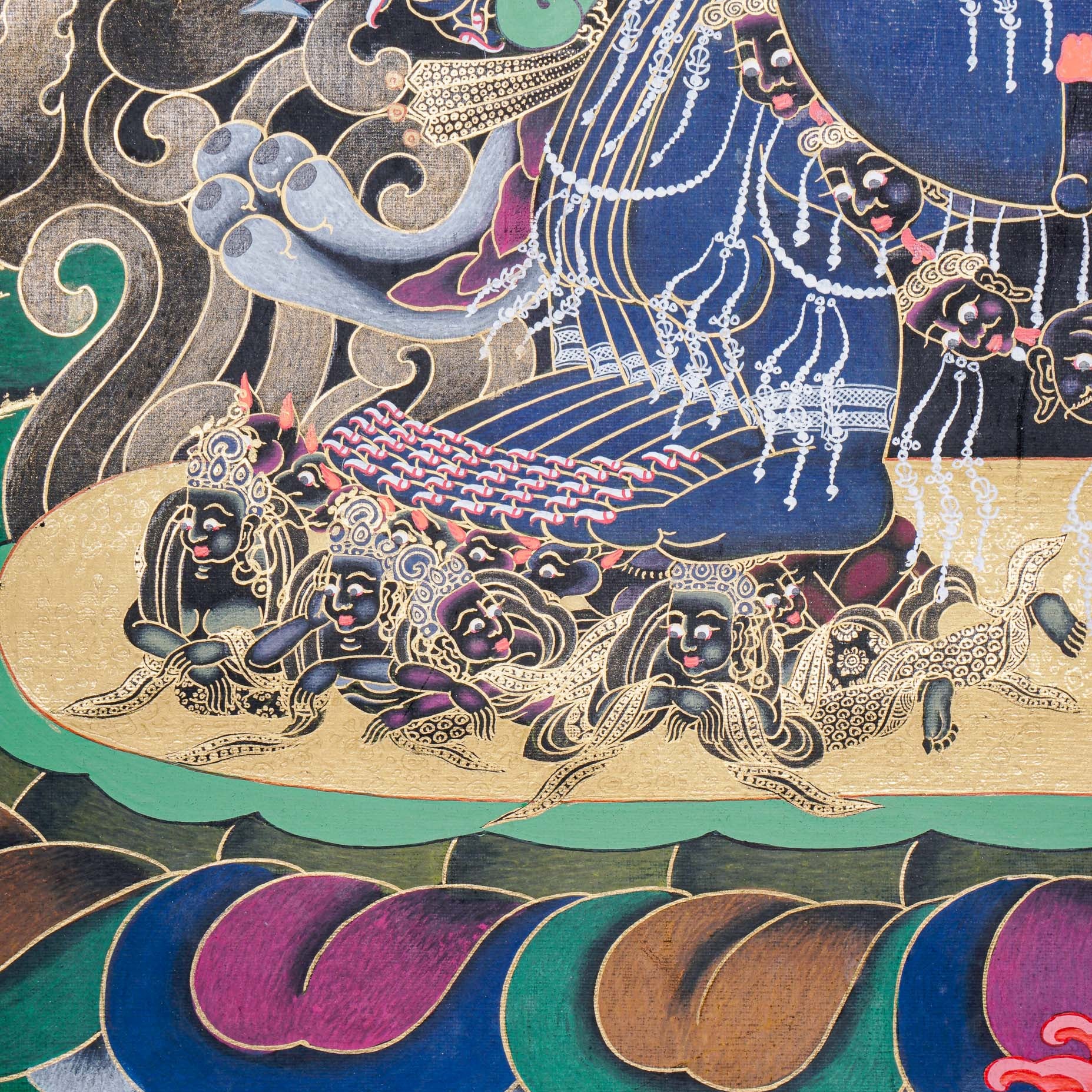 Yamantaka Thangka Painting for ignorance, delusion, and obstacles to enlightenment.