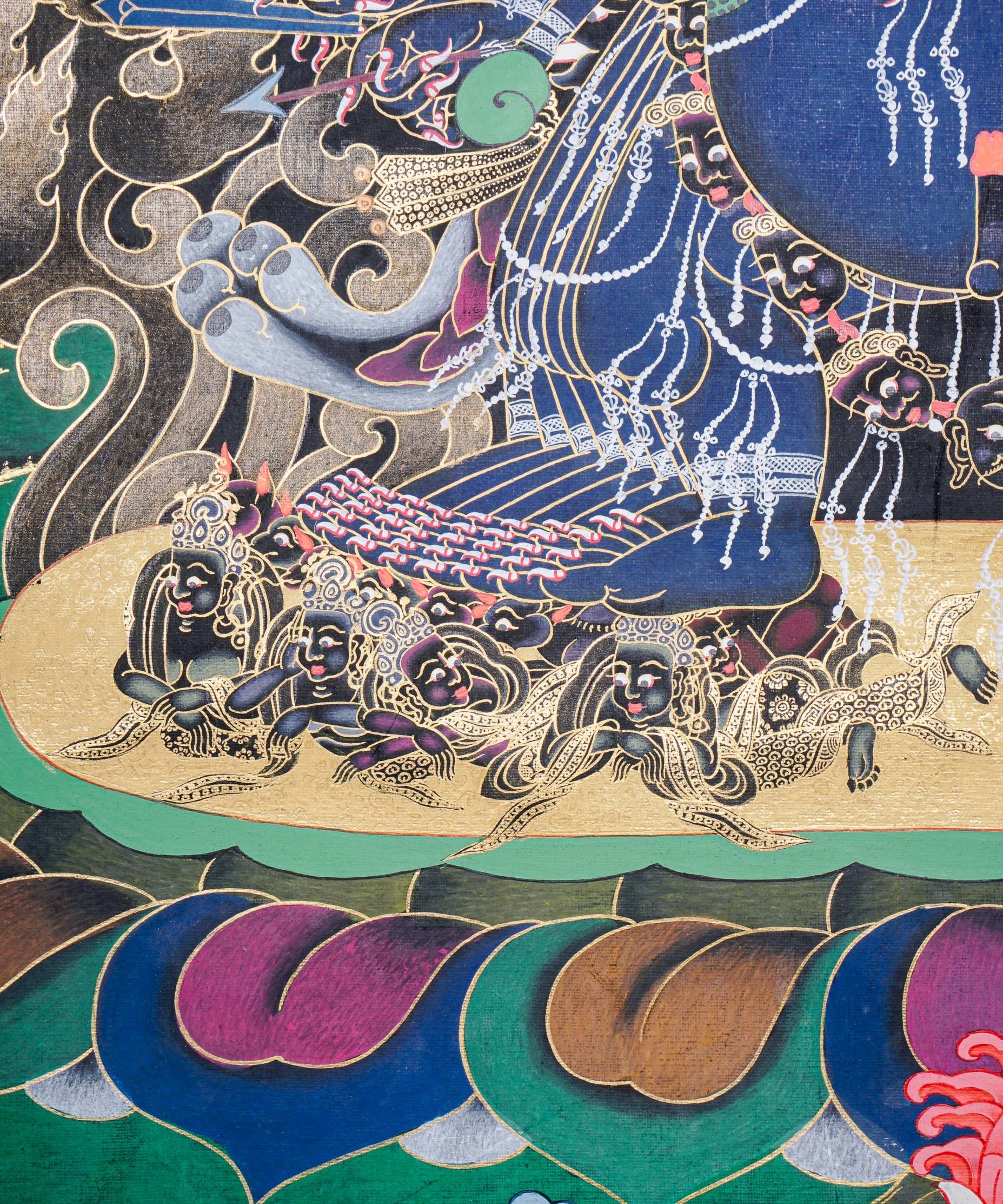 Yamantaka Thangka Painting for ignorance, delusion, and obstacles to enlightenment.