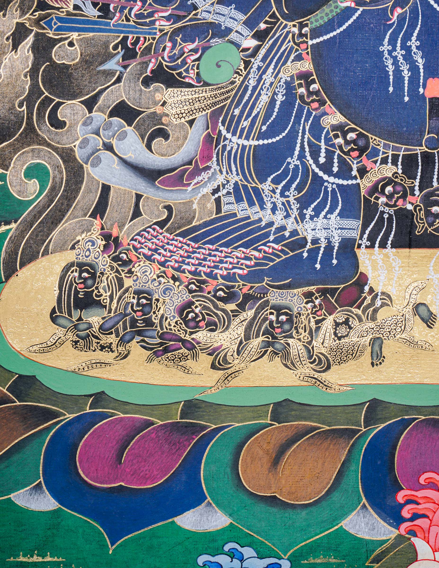 Yamantaka Thangka Painting for ignorance, delusion, and obstacles to enlightenment.