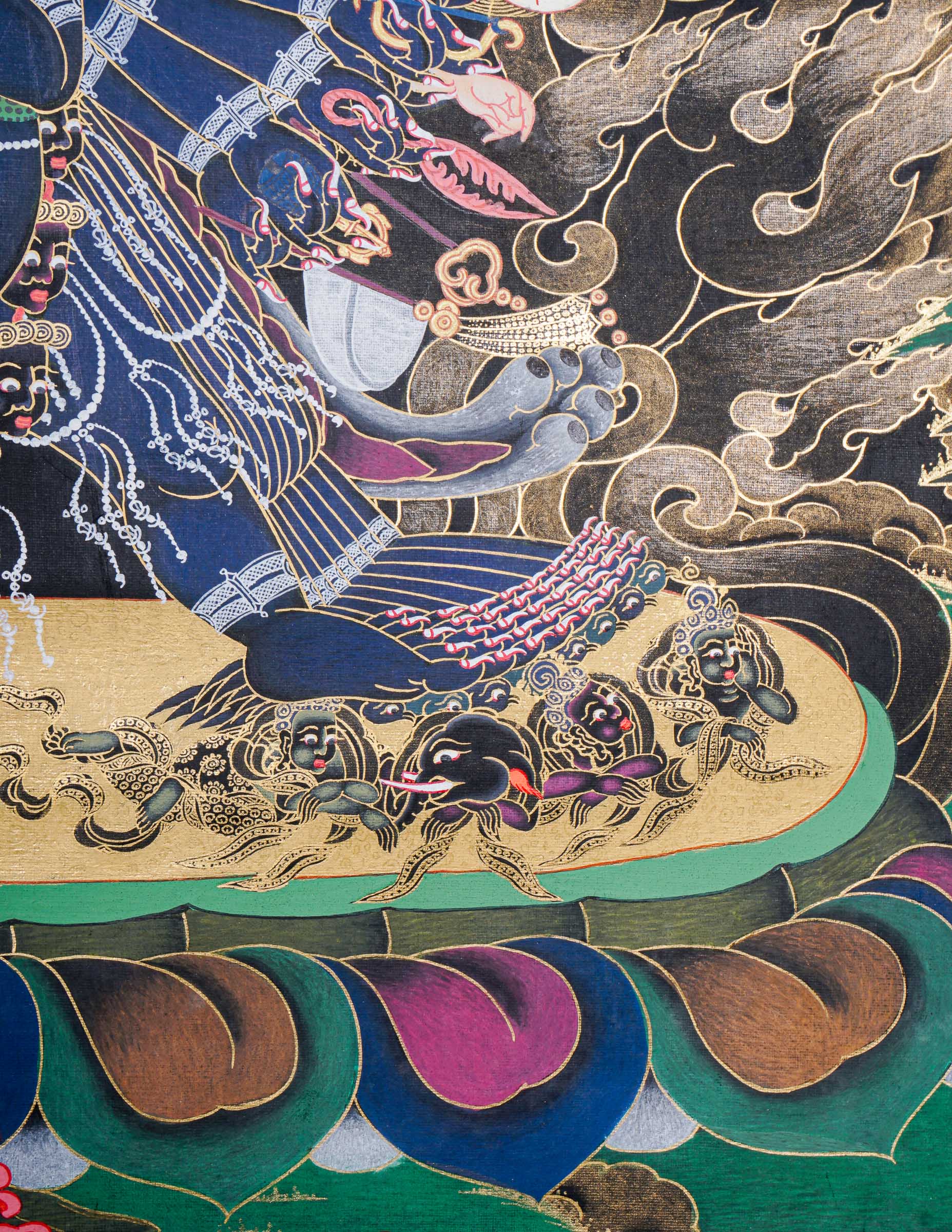 Yamantaka Thangka Painting for ignorance, delusion, and obstacles to enlightenment.