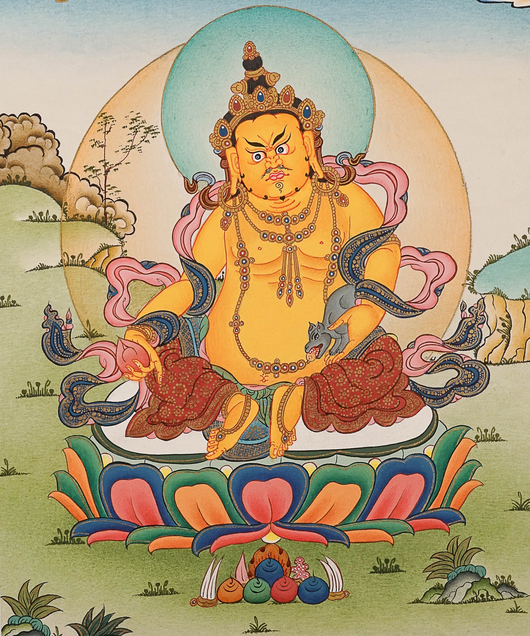 Zambala Thangka Painting for wall hanging decor.