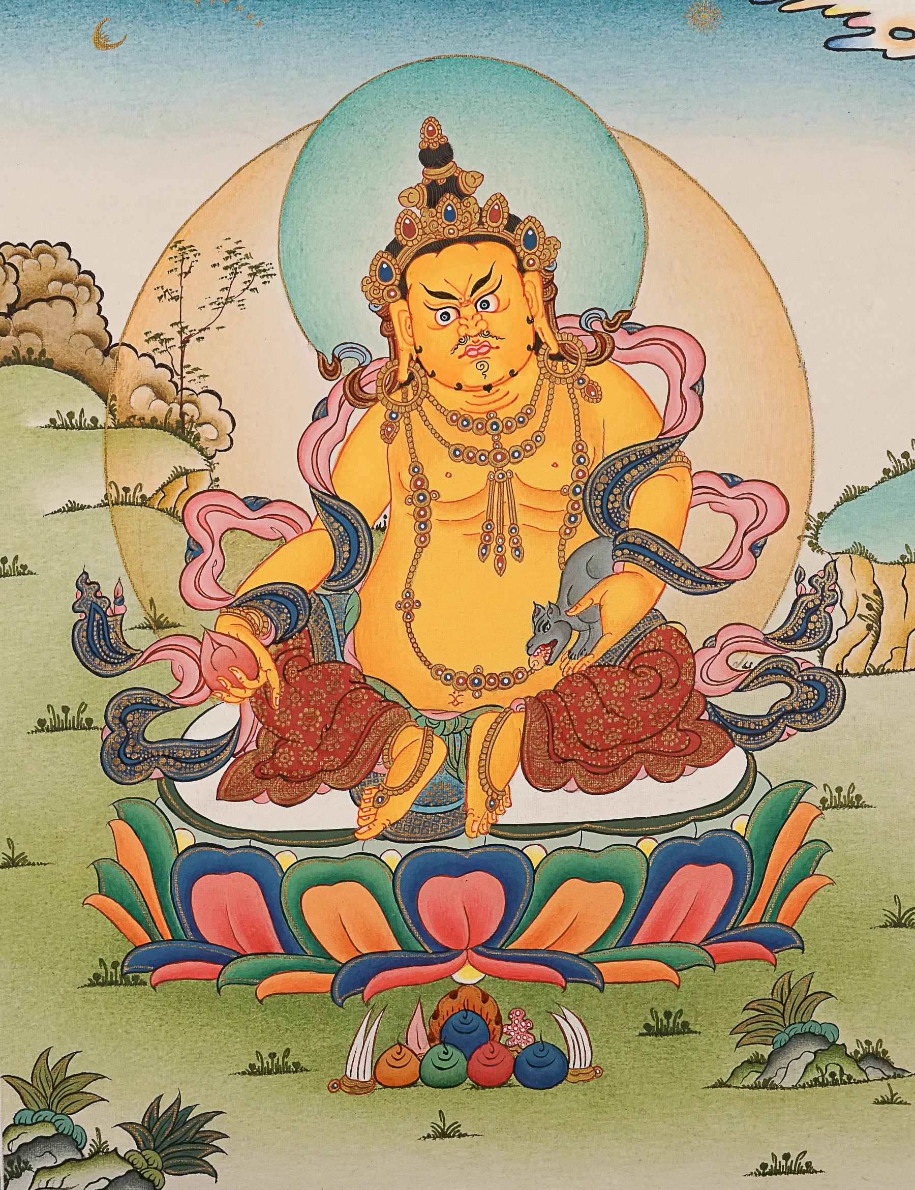 Zambala Thangka Painting for wall hanging decor.