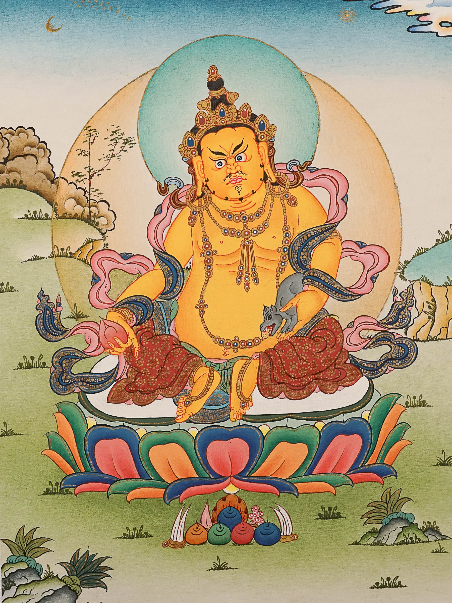 Zambala Thangka Painting for wall hanging decor.