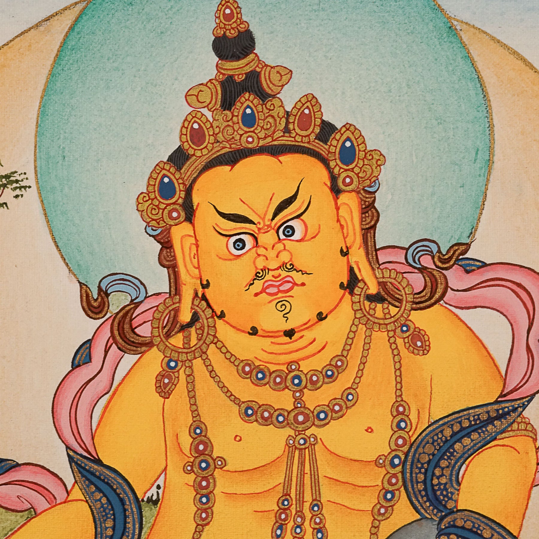 Zambala Thangka Painting for wall hanging decor.