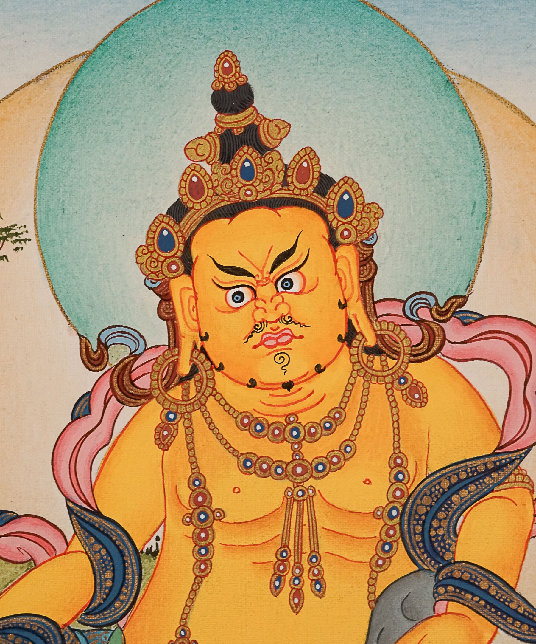 Zambala Thangka Painting for wall hanging decor.