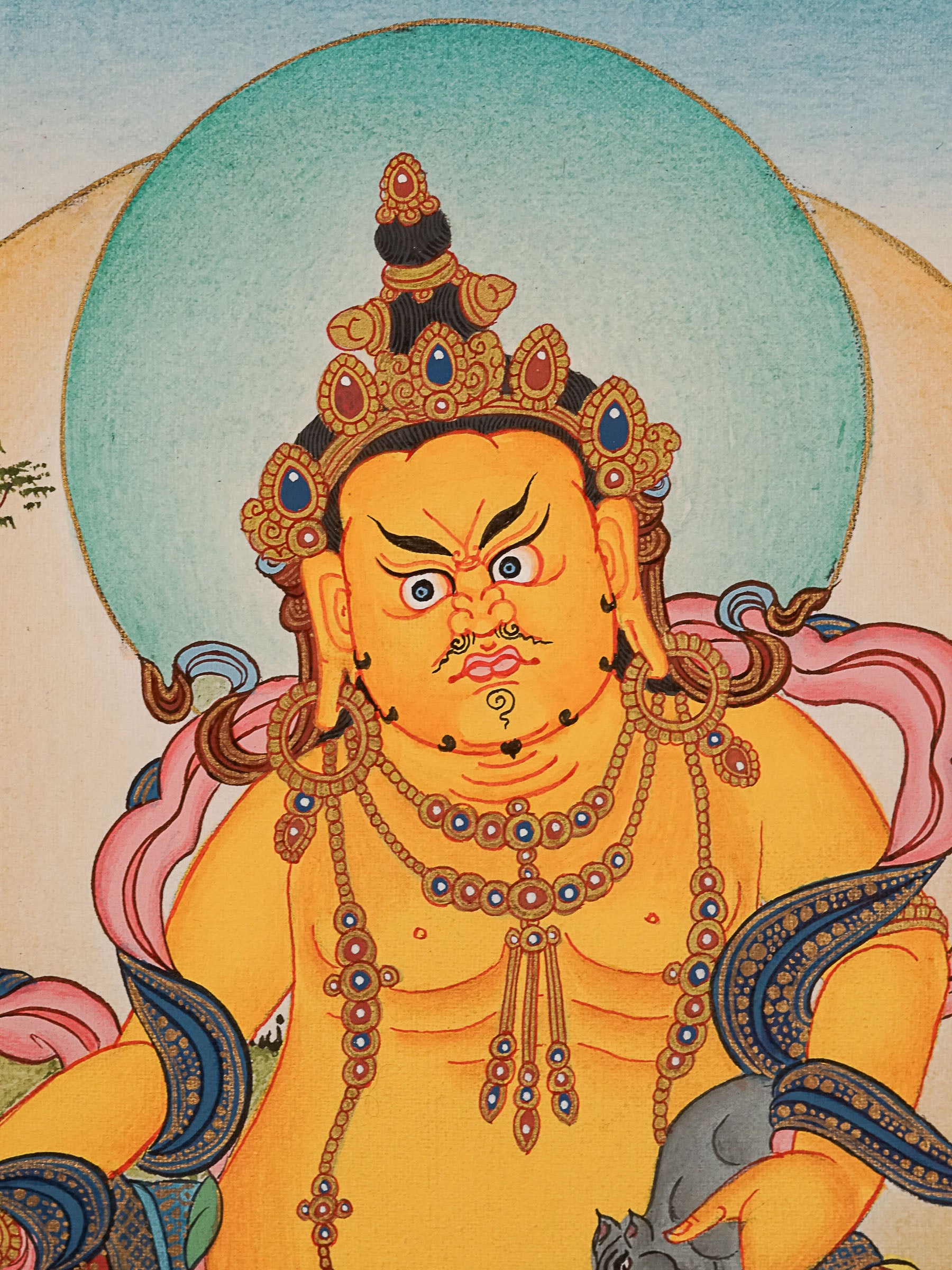 Zambala Thangka Painting for wall hanging decor.