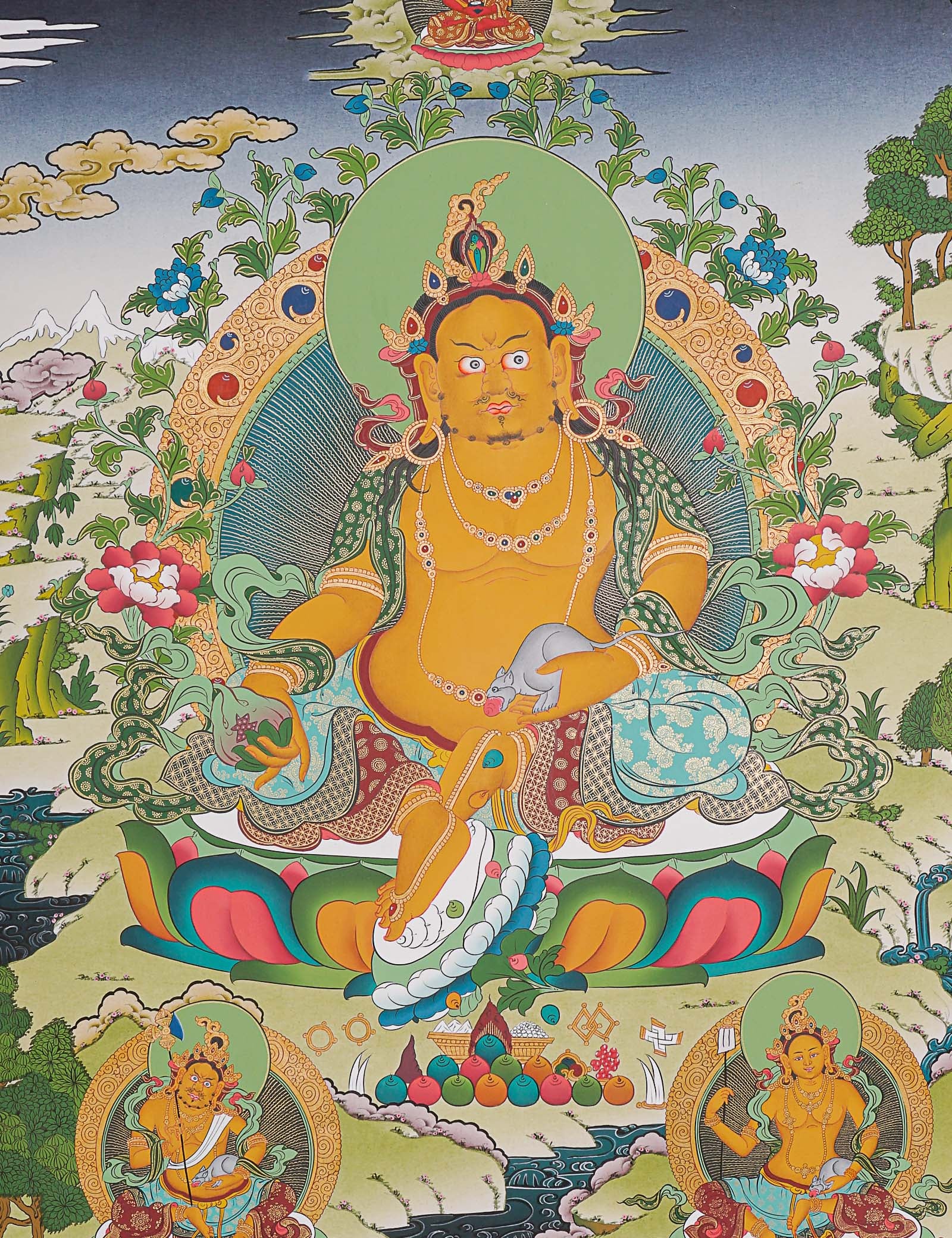 Zambala Thangka Painting - God of Wealth