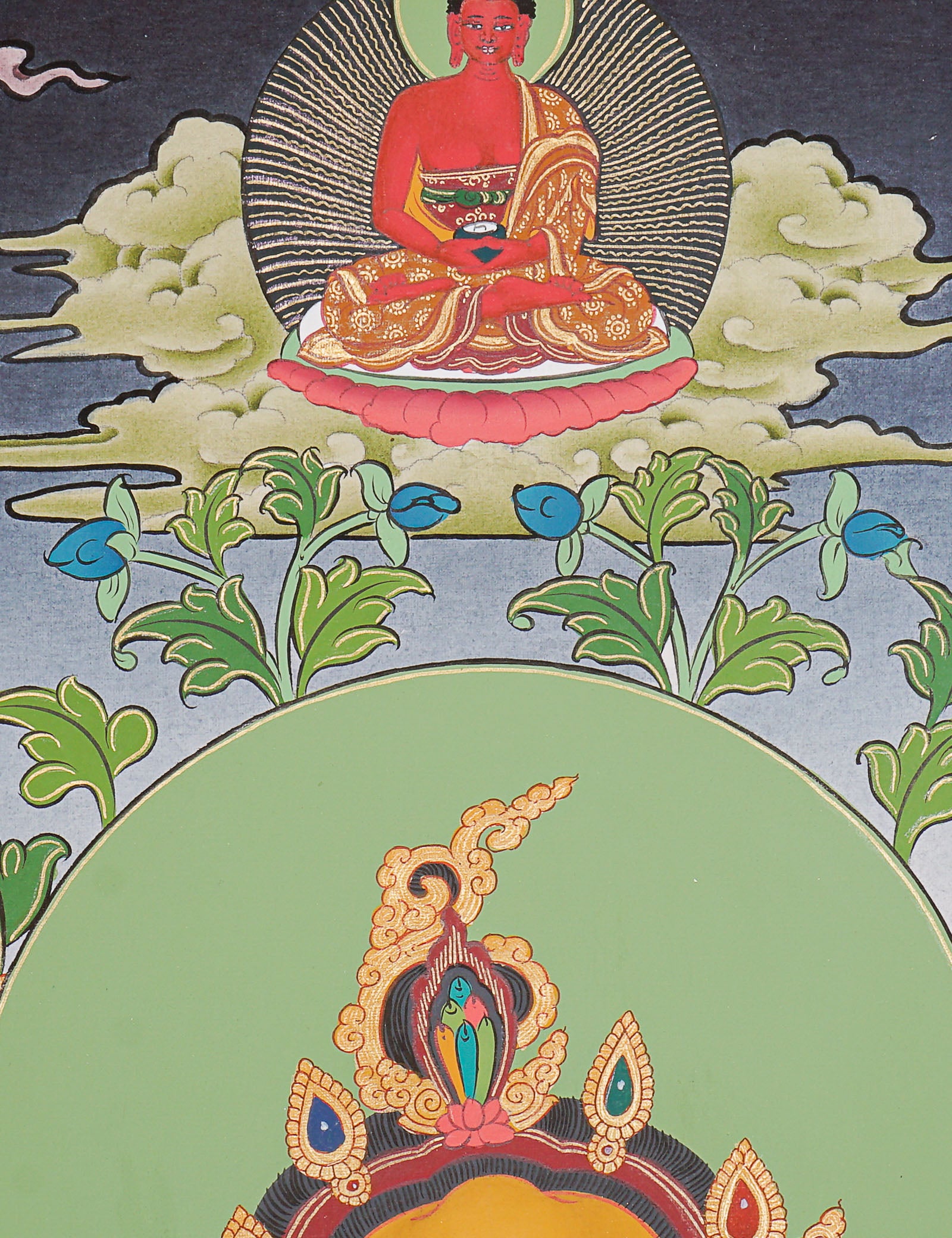 Zambala Thangka Painting - God of Wealth