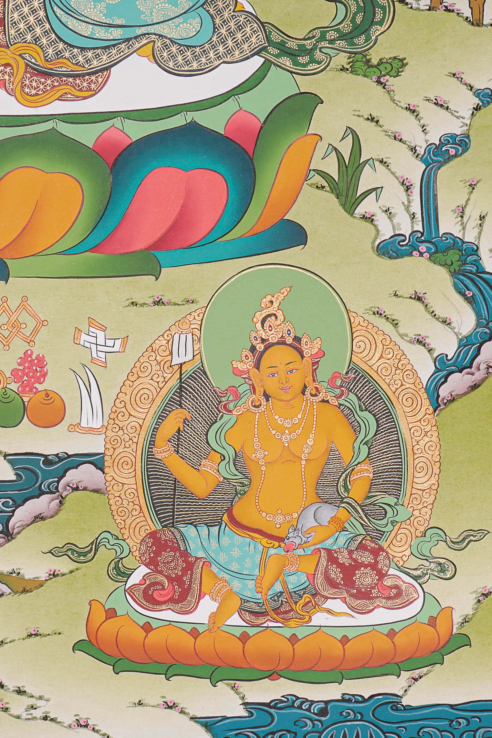 Zambala Thangka Painting - God of Wealth