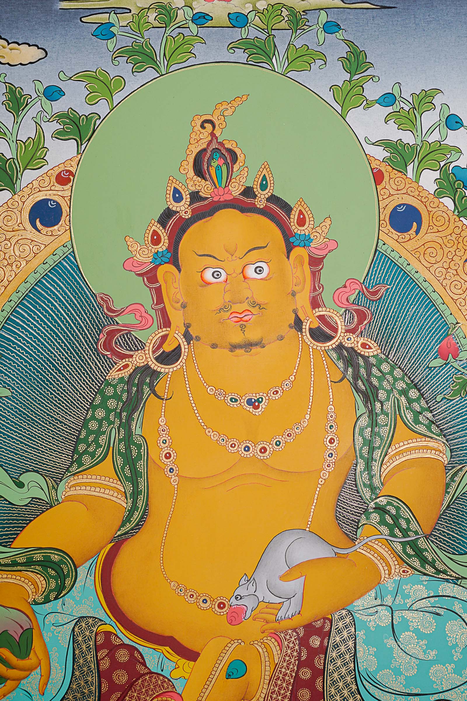 Zambala Thangka Painting - God of Wealth