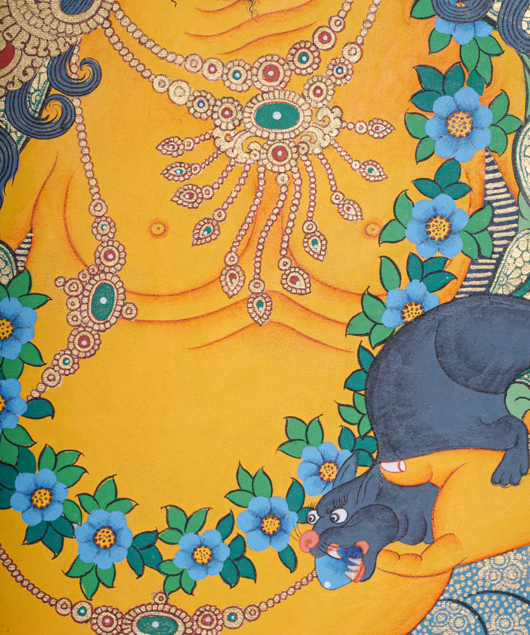 Zambala Thangka Painting  - Wealth Deity