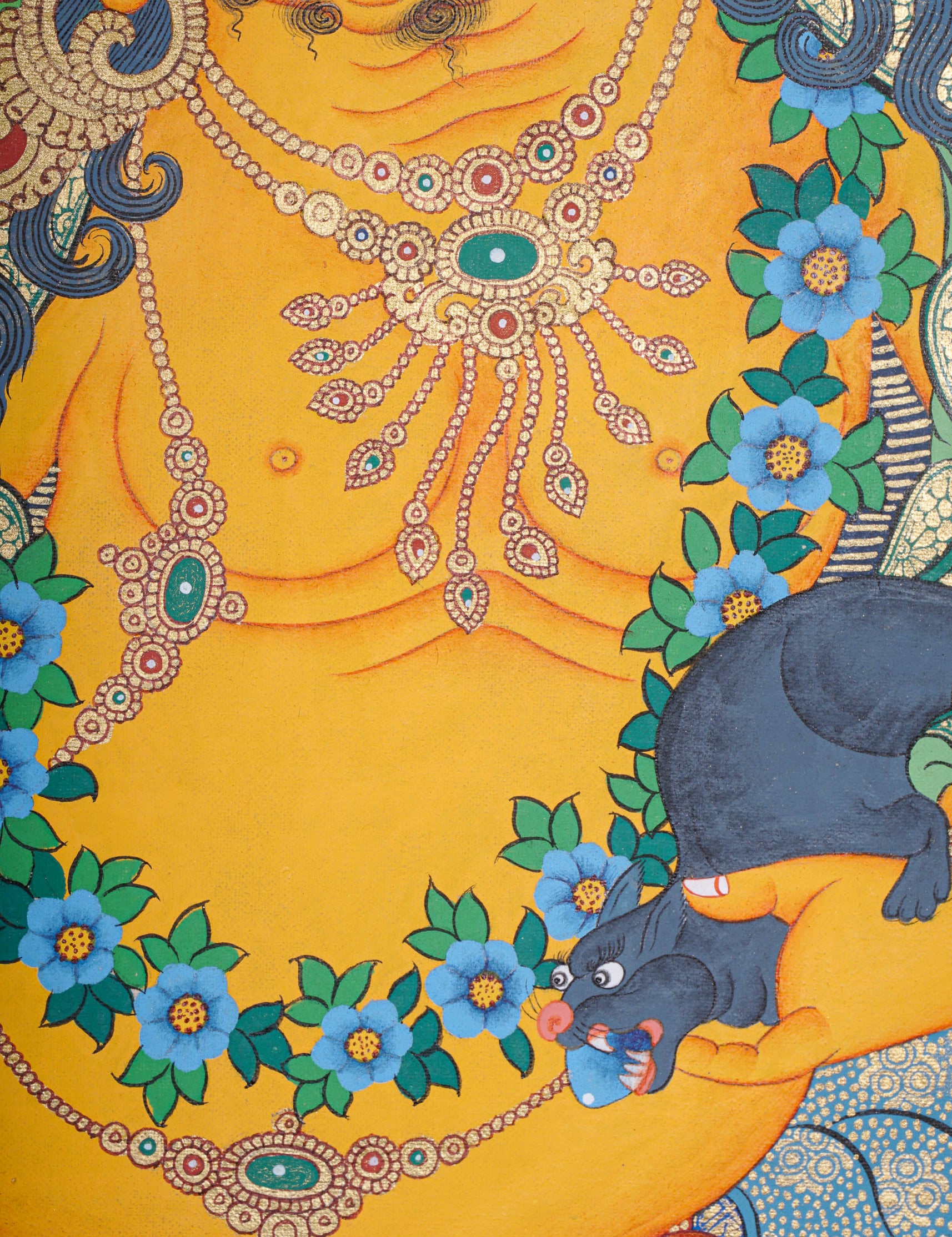 Zambala Thangka Painting  - Wealth Deity