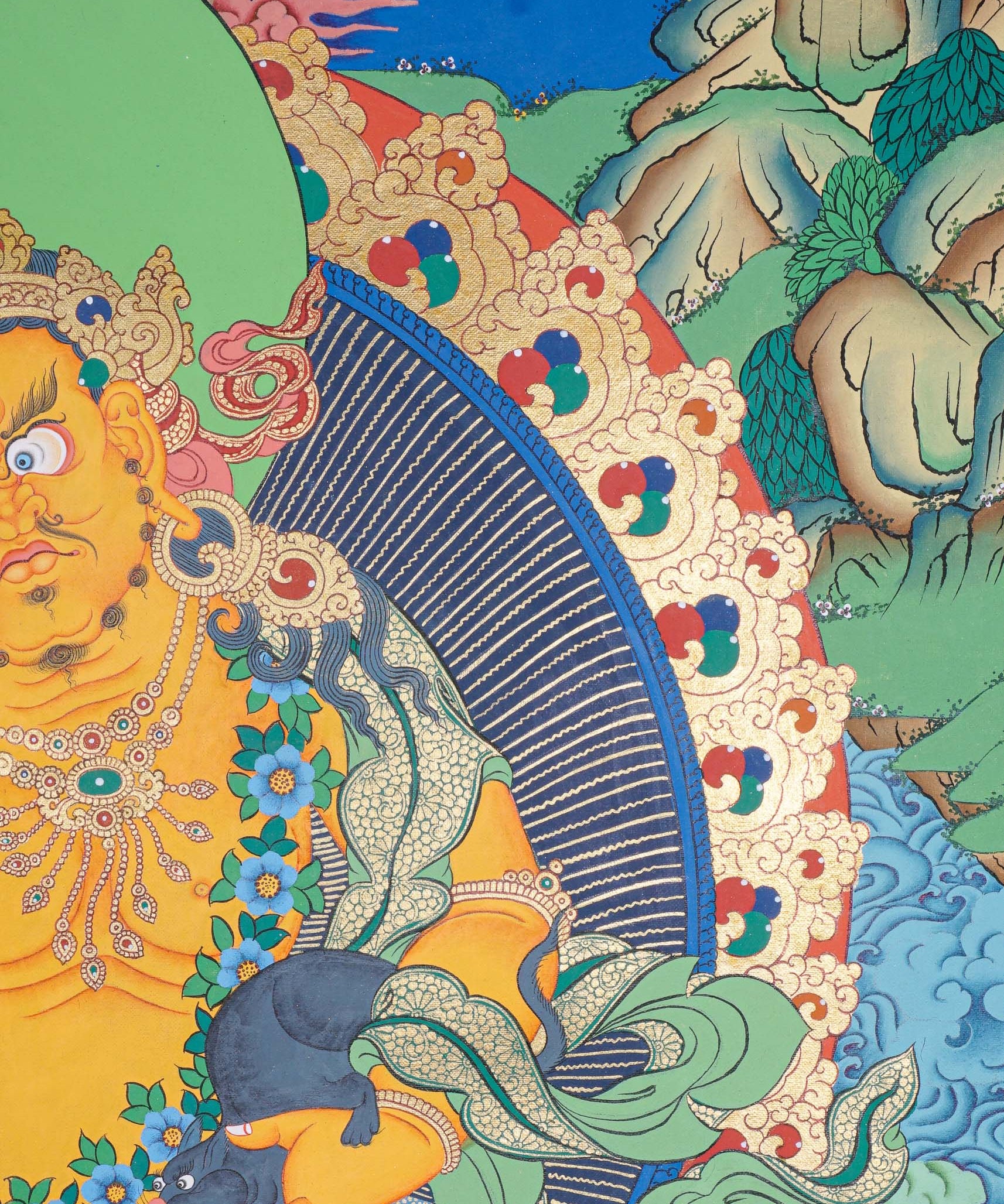 Zambala Thangka Painting - Wealth Deity