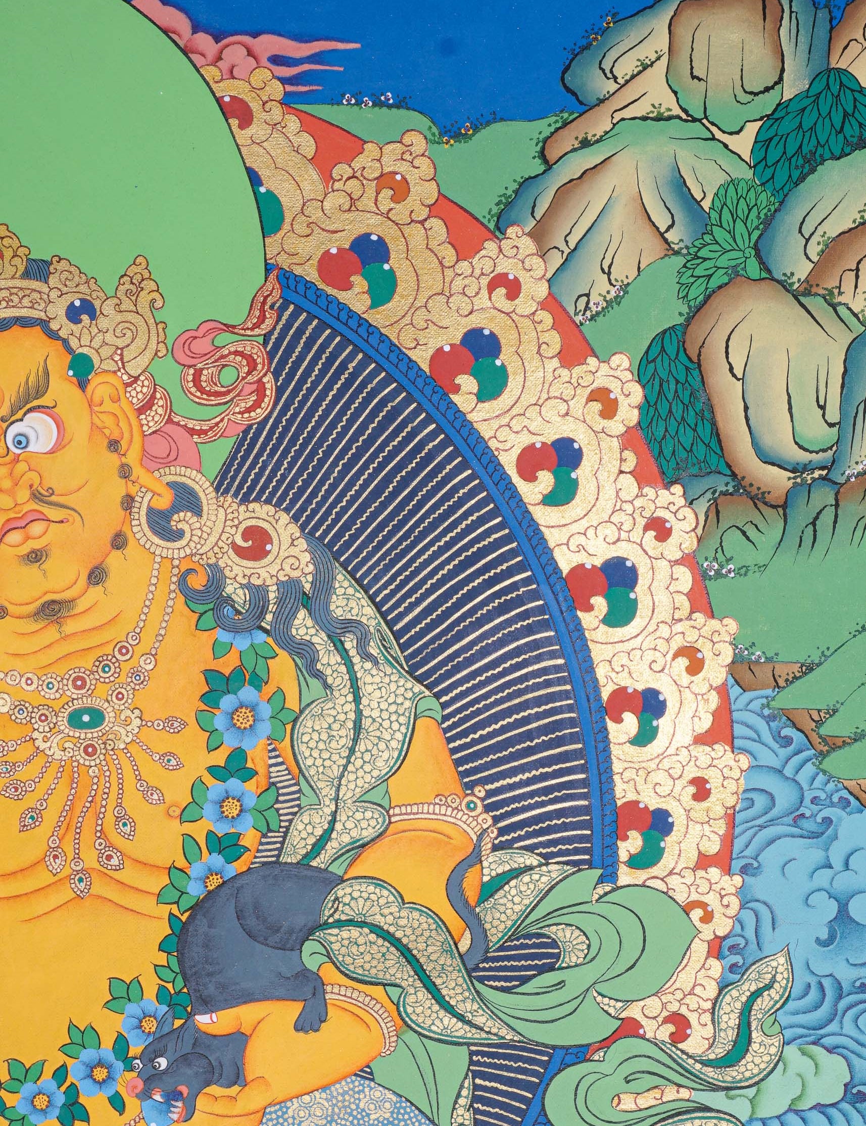 Zambala Thangka Painting - Wealth Deity