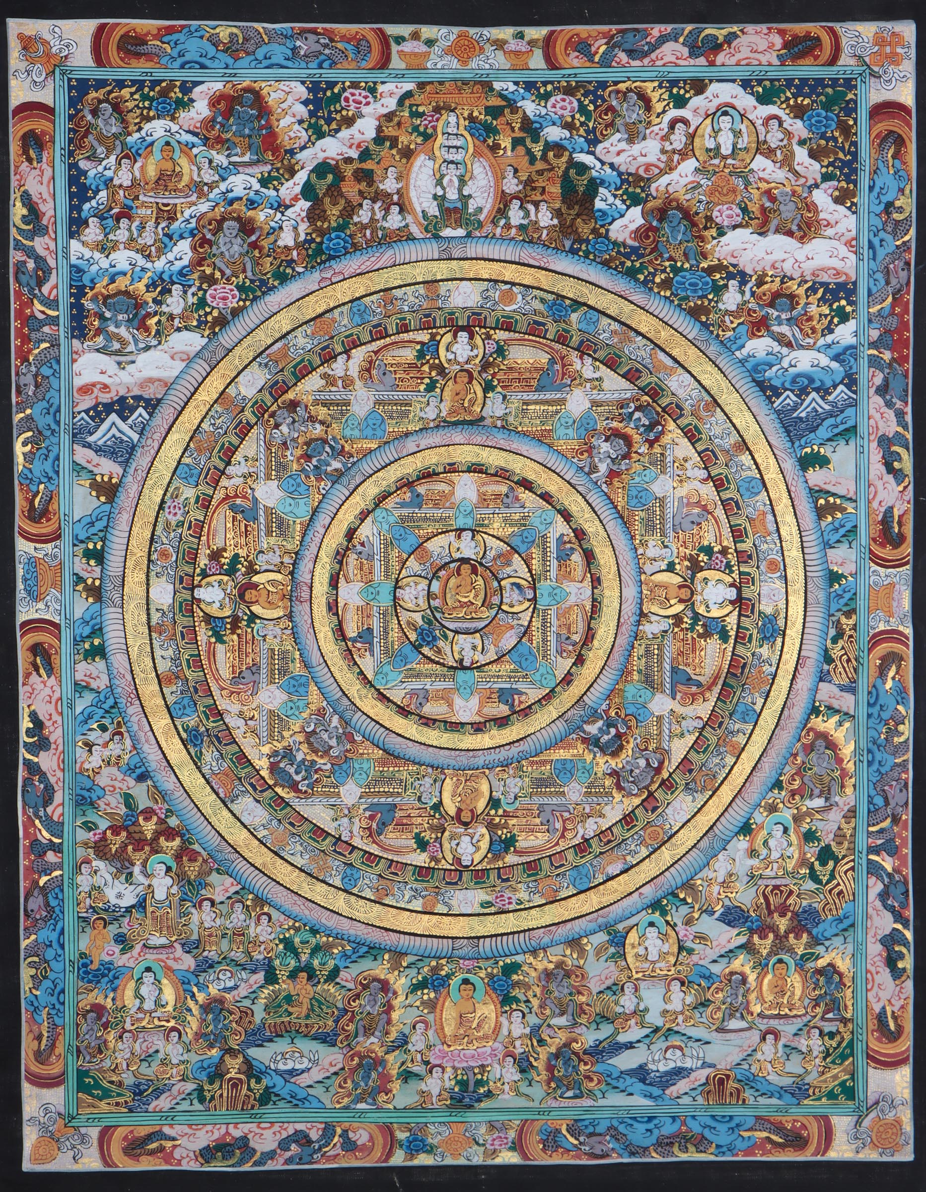 Buddha Mandala Thangka Painting on cotton canvas