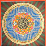 Mantra Mandala Thangka for mini altar spaces.