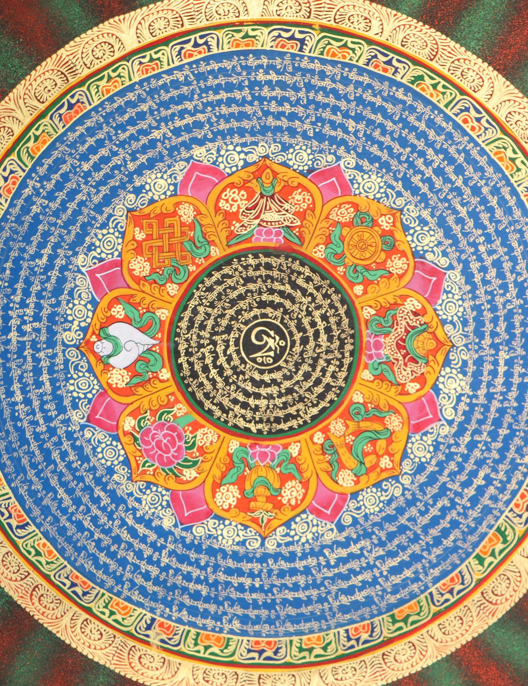 Mantra Mandala Thangka for mini altar spaces.