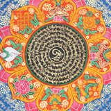 Mantra Mandala Thangka for mini altar spaces.