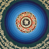 Mantra Mandala Thangka with 8 Auspicious Symbols of Tibetan Buddhism.