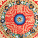 Mantra Mandala Thangka for good fortune, wealth, and spiritual well-being.