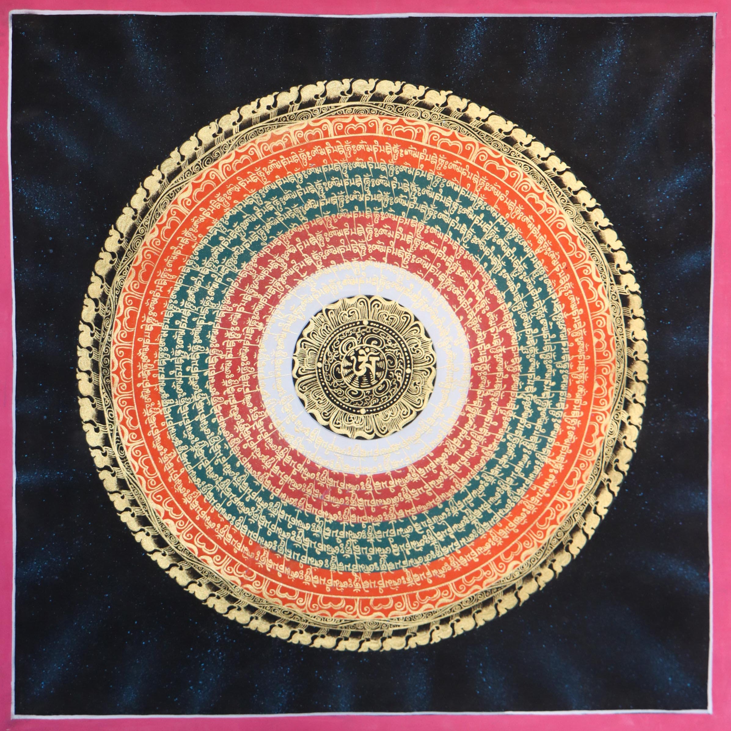 Mantra Mandala Thangka Painting is skillfully crafted using traditional techniques.