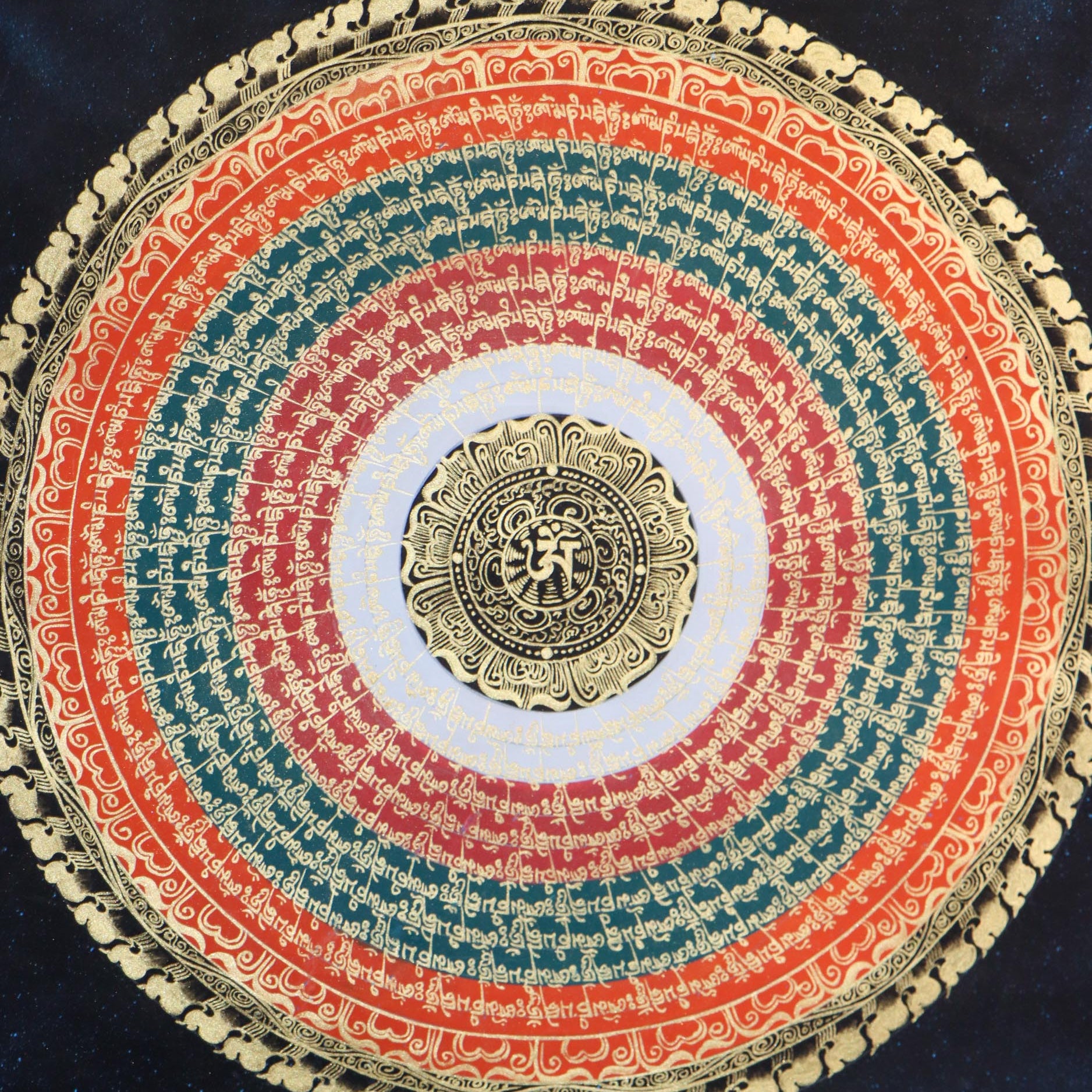 Mantra Mandala Thangka Painting is skillfully crafted using traditional techniques.