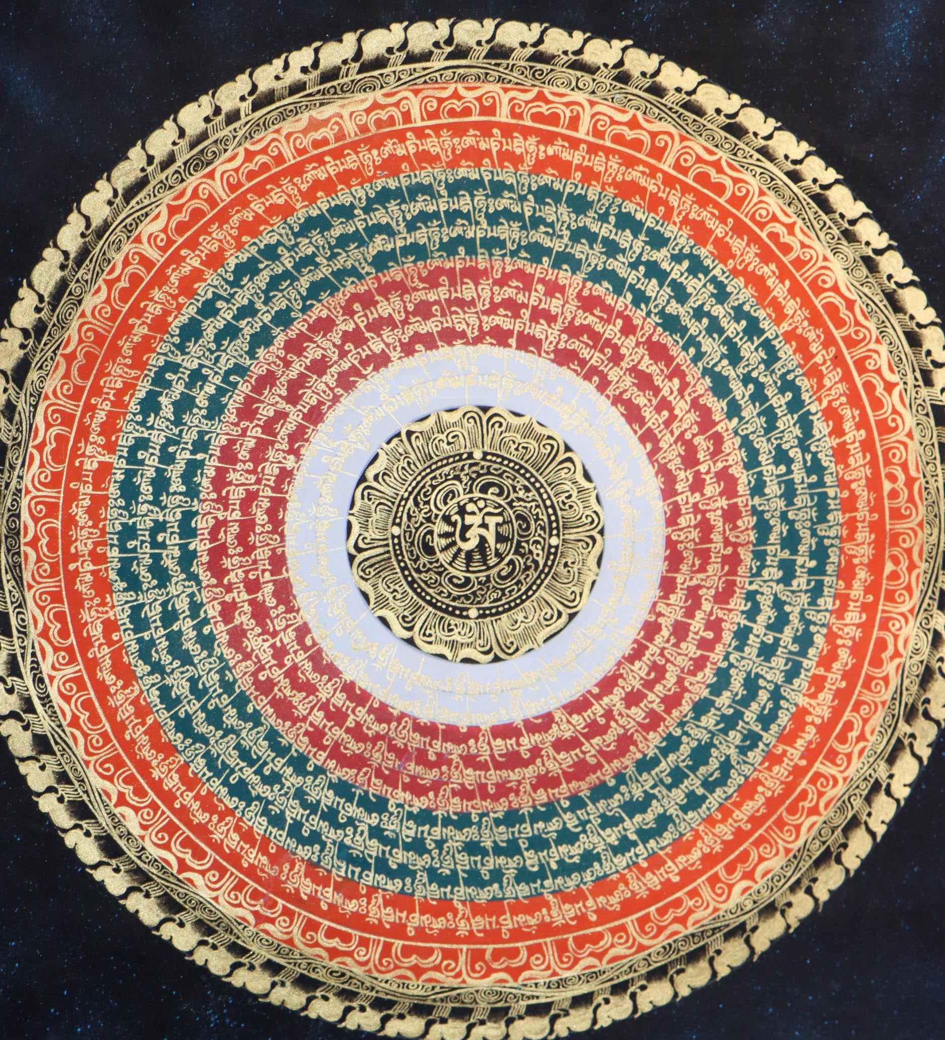 Mantra Mandala Thangka Painting is skillfully crafted using traditional techniques.