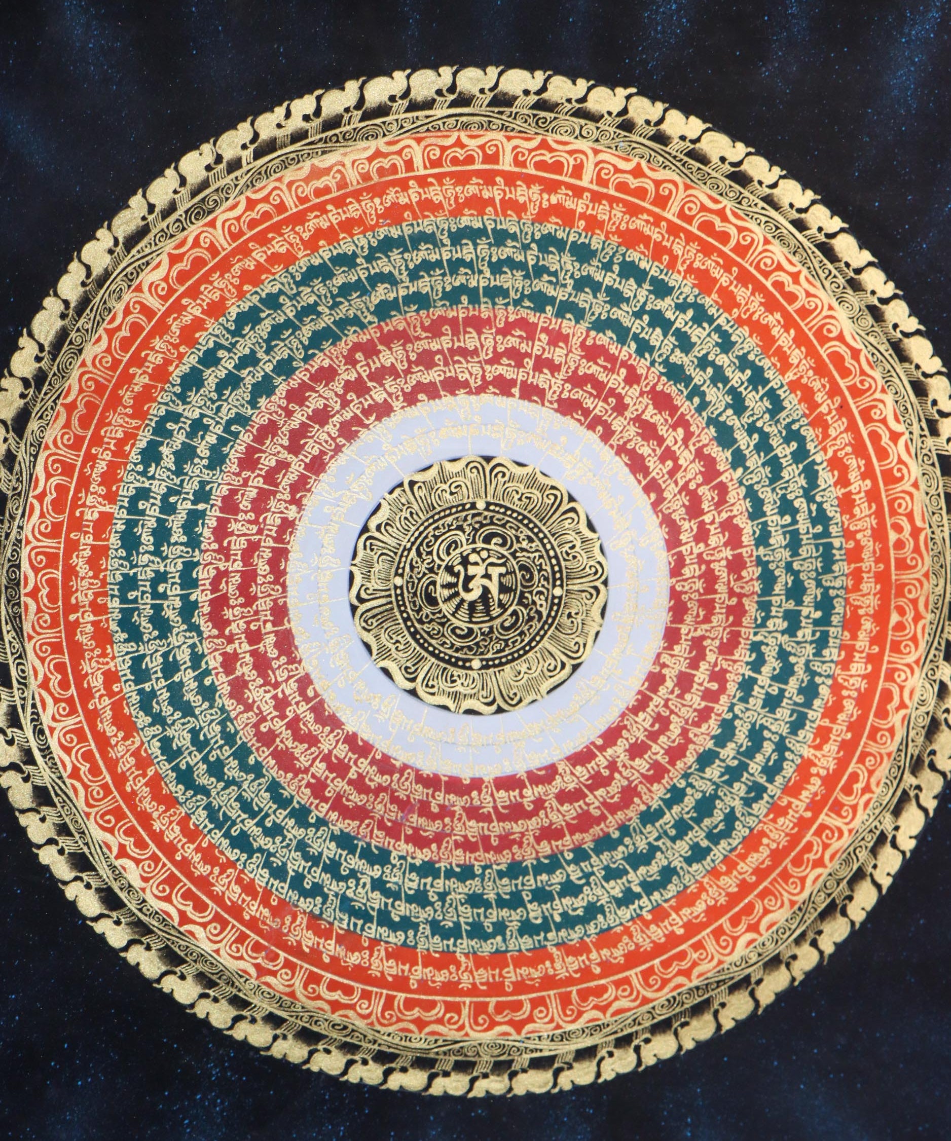 Mantra Mandala Thangka Painting is skillfully crafted using traditional techniques.