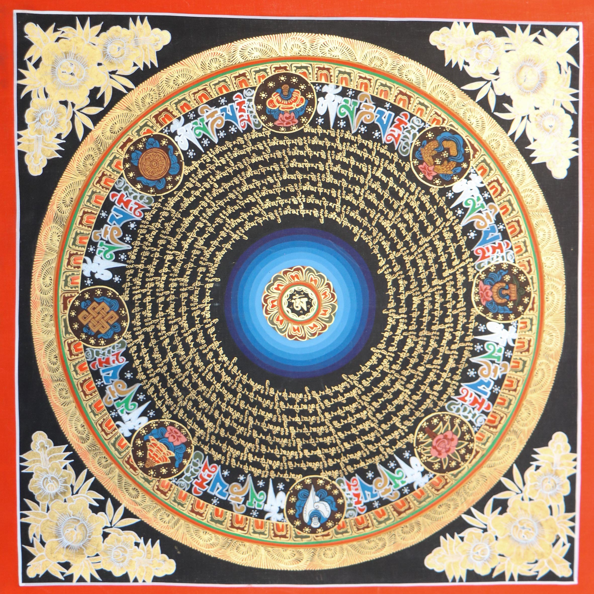 Mantra Mandala Thangka for  meditation and spiritual practice .