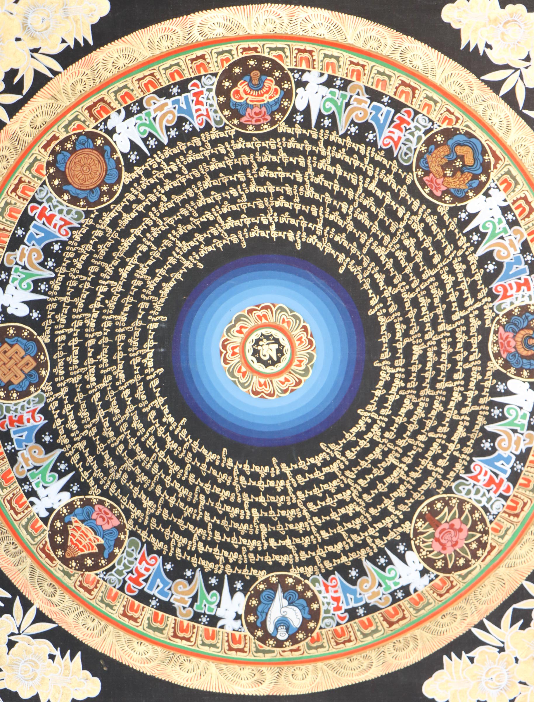 Mantra Mandala Thangka for meditation and spiritual practice .