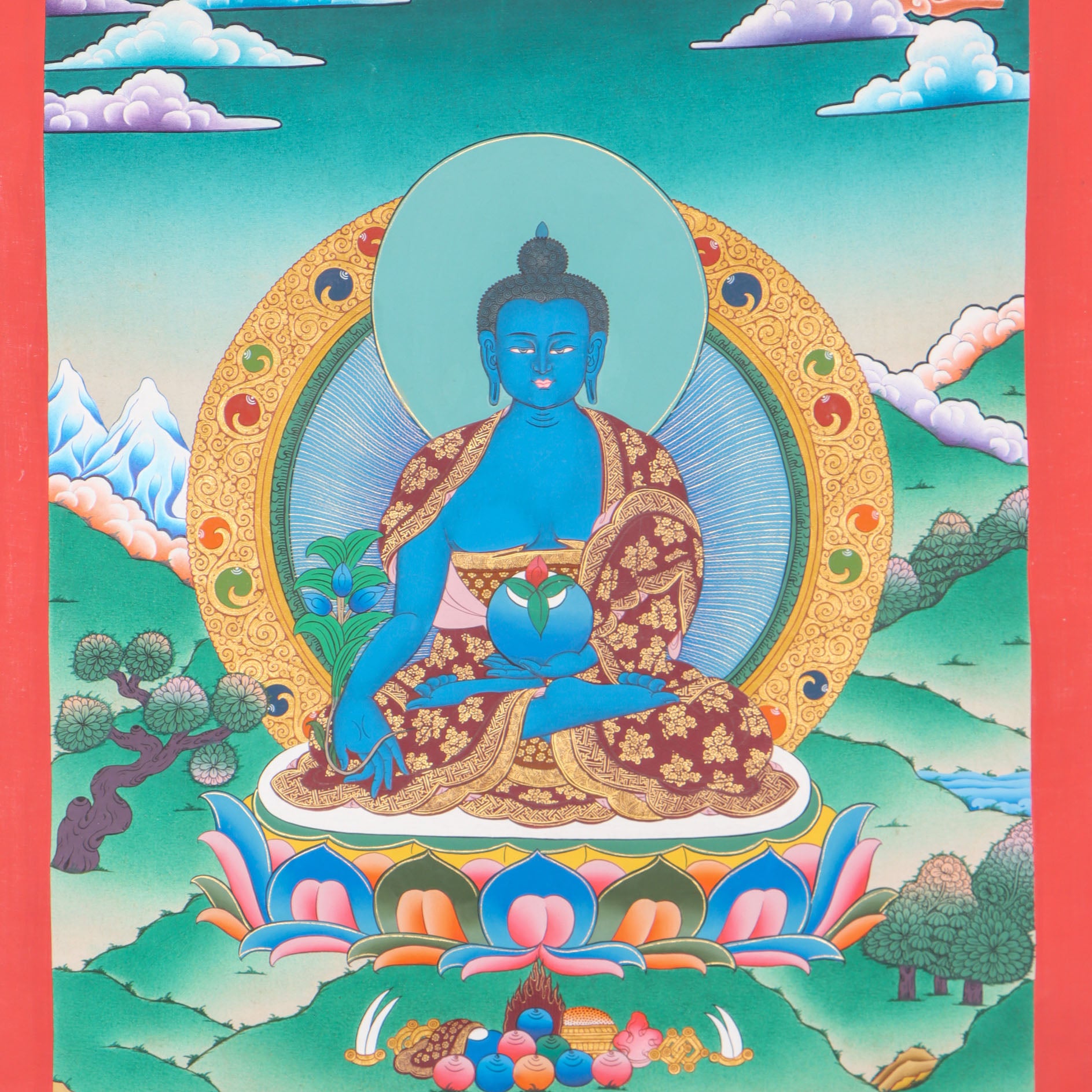 Medicine Buddha Thangka for   healing powers.