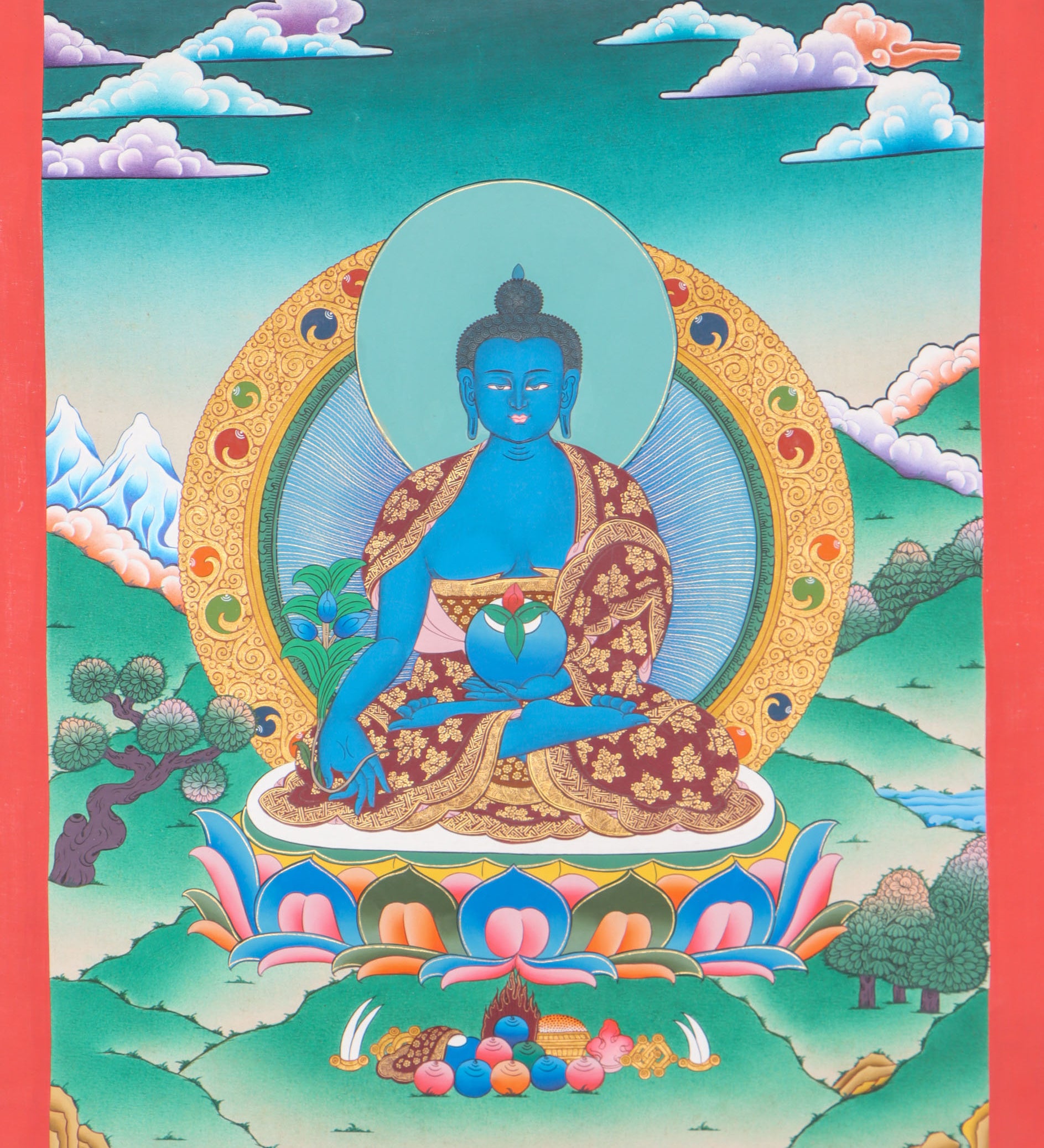 Medicine Buddha Thangka for   healing powers.