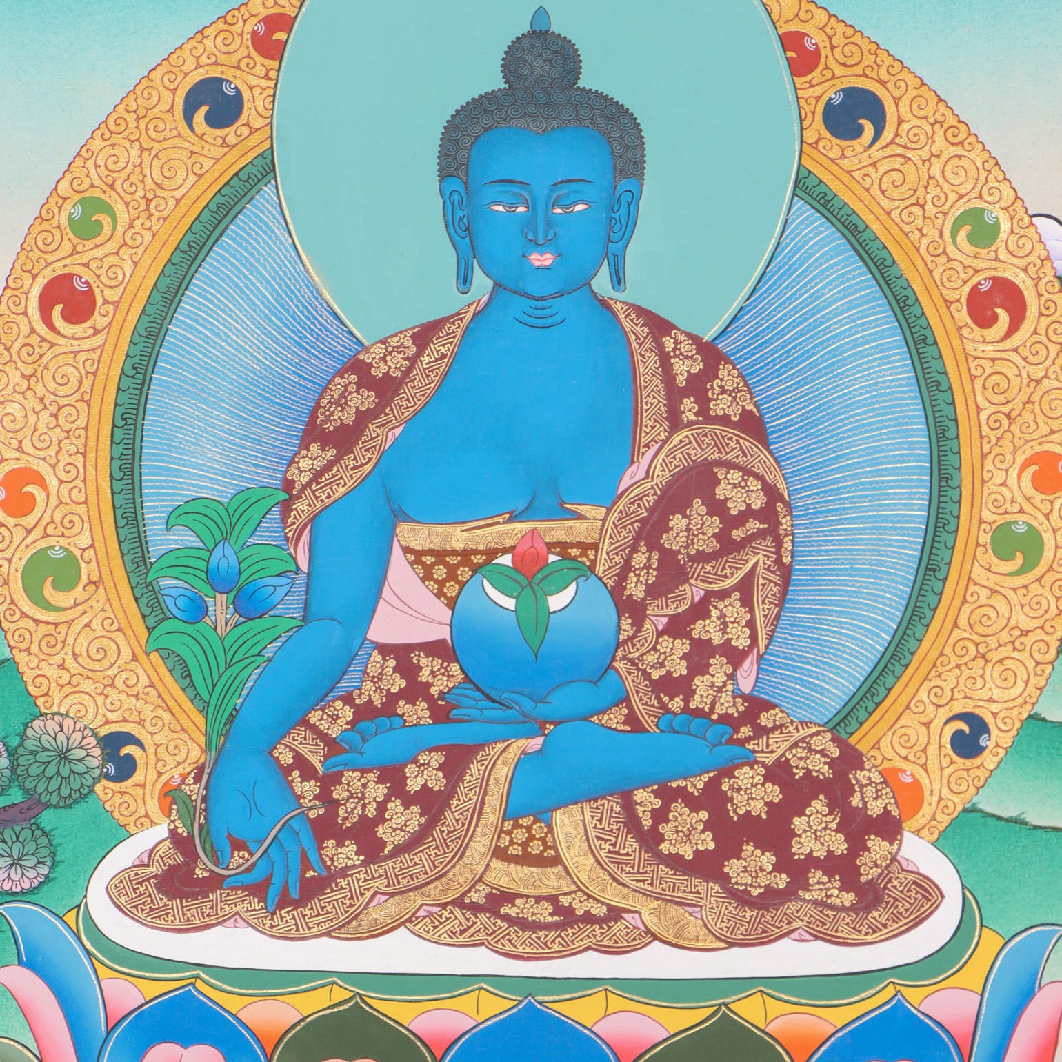 Medicine Buddha Thangka for healing powers.