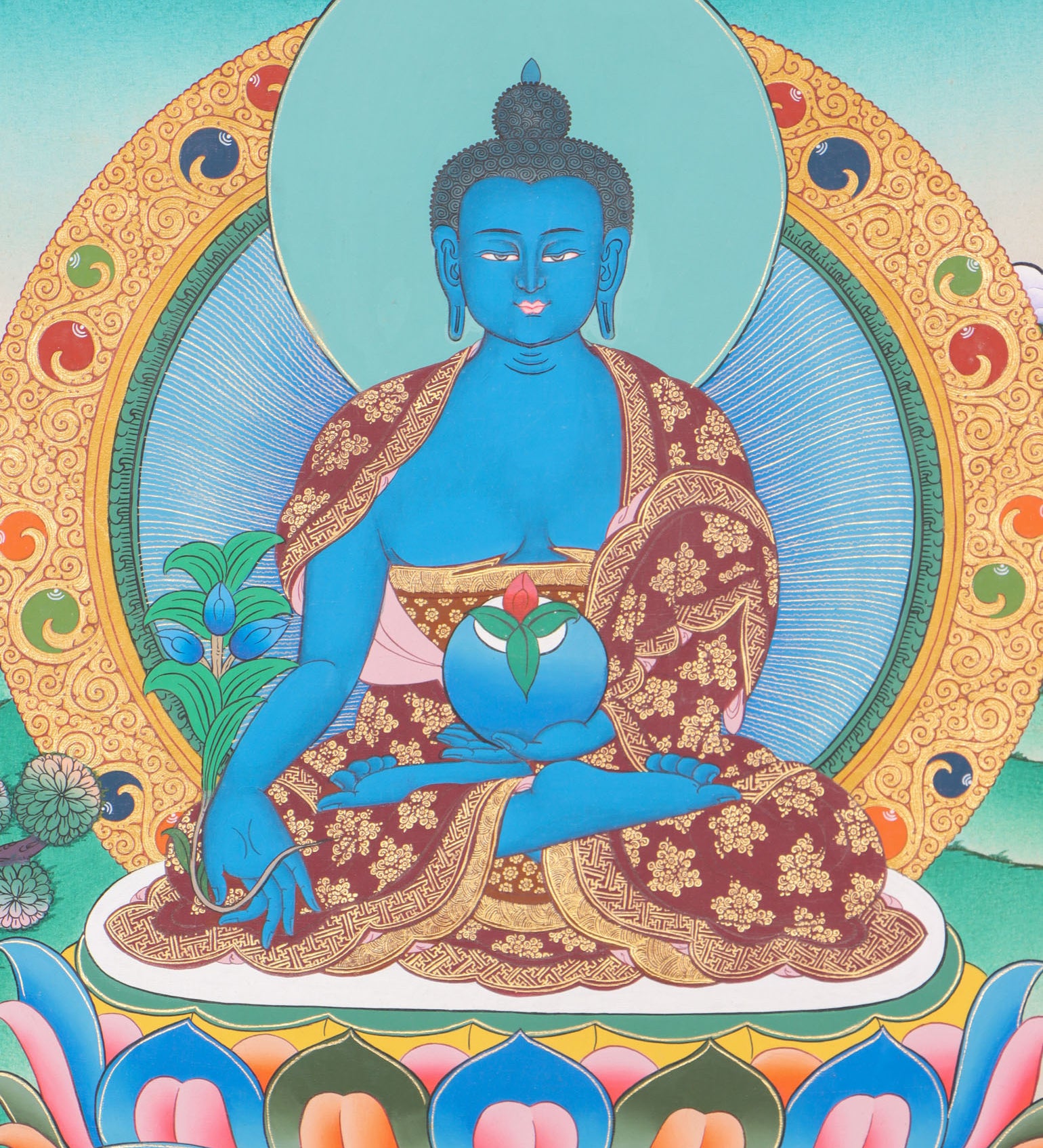 Medicine Buddha Thangka for healing powers.