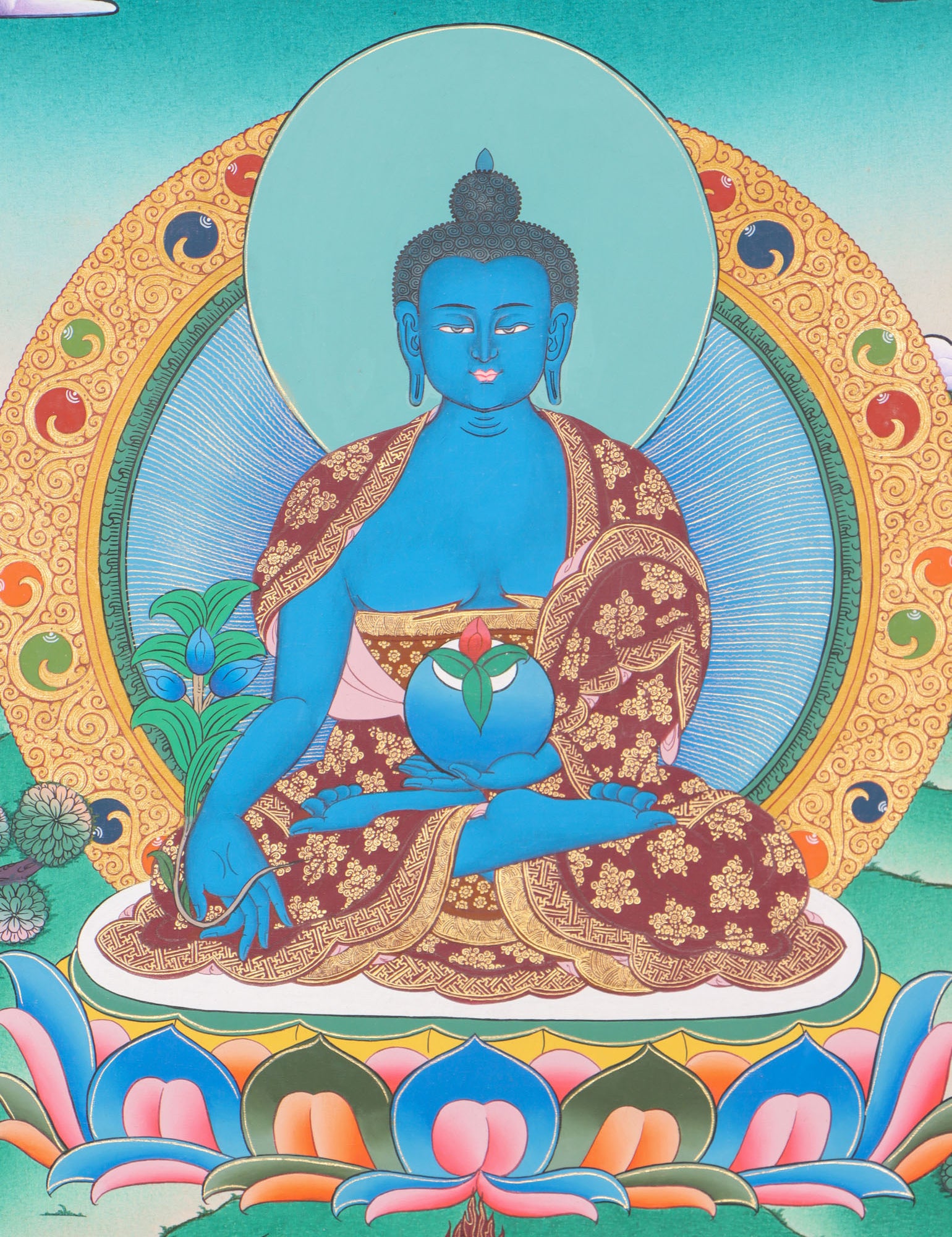 Medicine Buddha Thangka for healing powers.