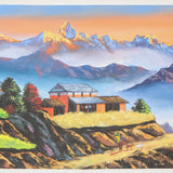 Oil Painting of Mount Everest for aesthetic wall decor.