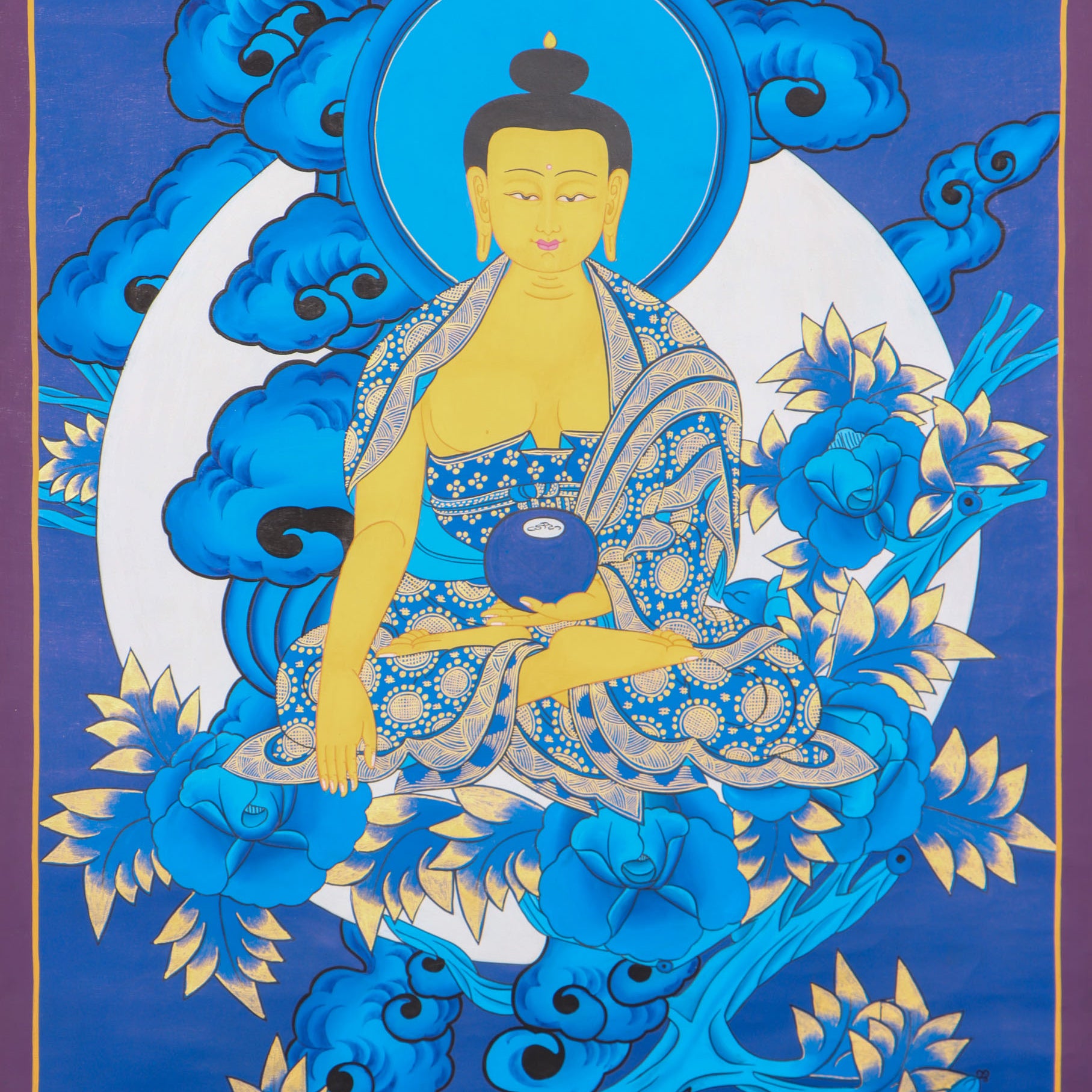 Shakyamuni Buddha Thangka for meditation and prayer.