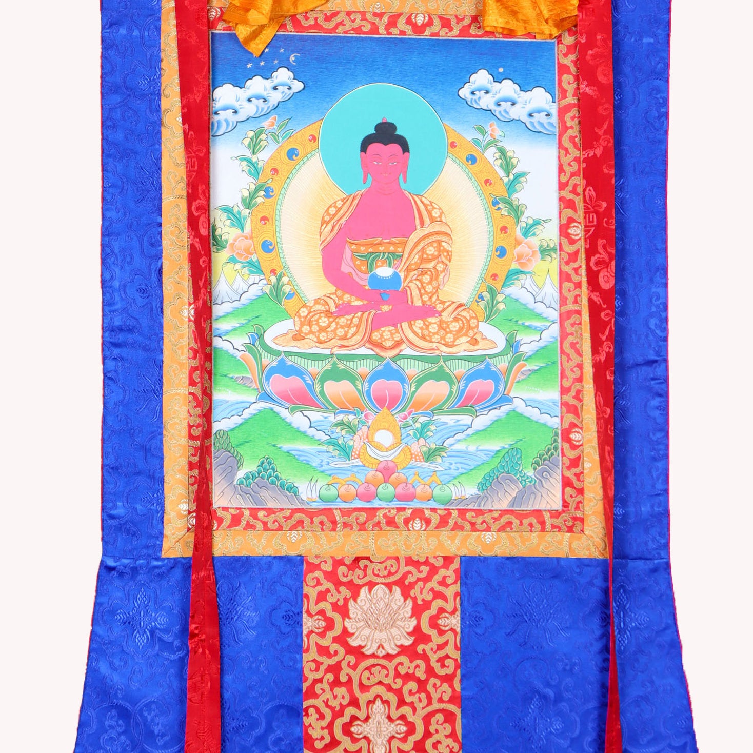  Amitabha Brocade Thangka painting for wisdom and enlightment.