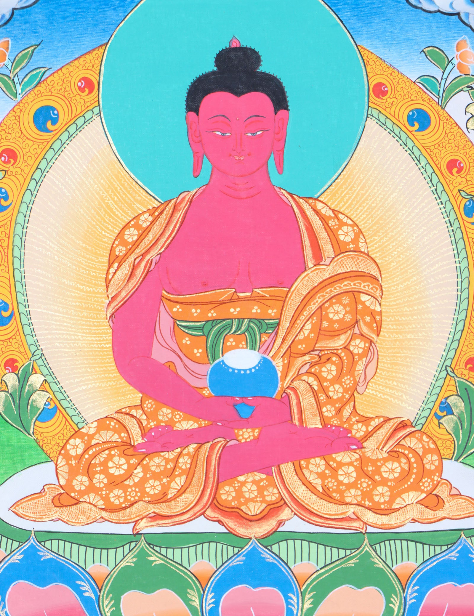  Amitabha Brocade Thangka painting for wisdom and enlightment.