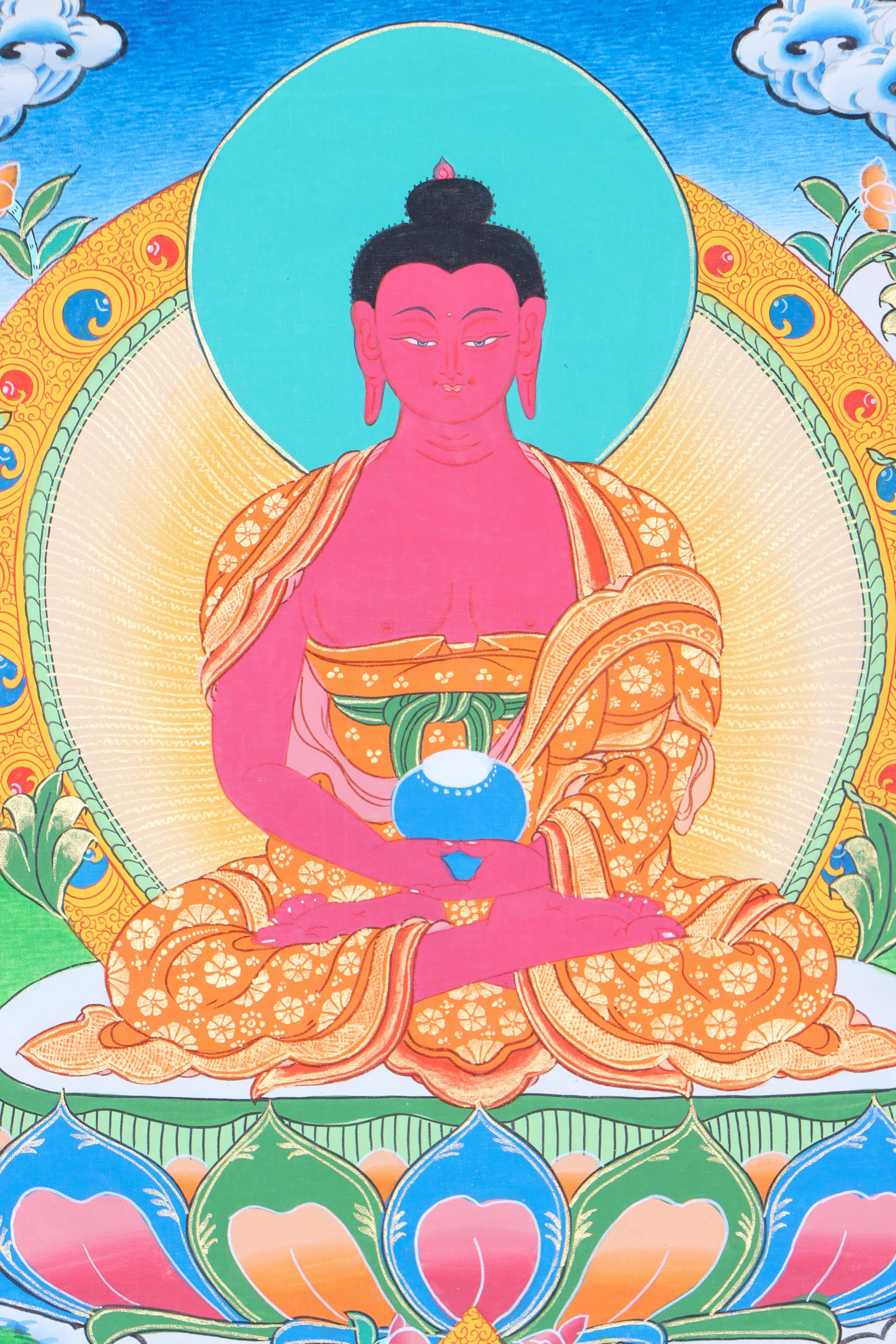  Amitabha Brocade Thangka painting for wisdom and enlightment.