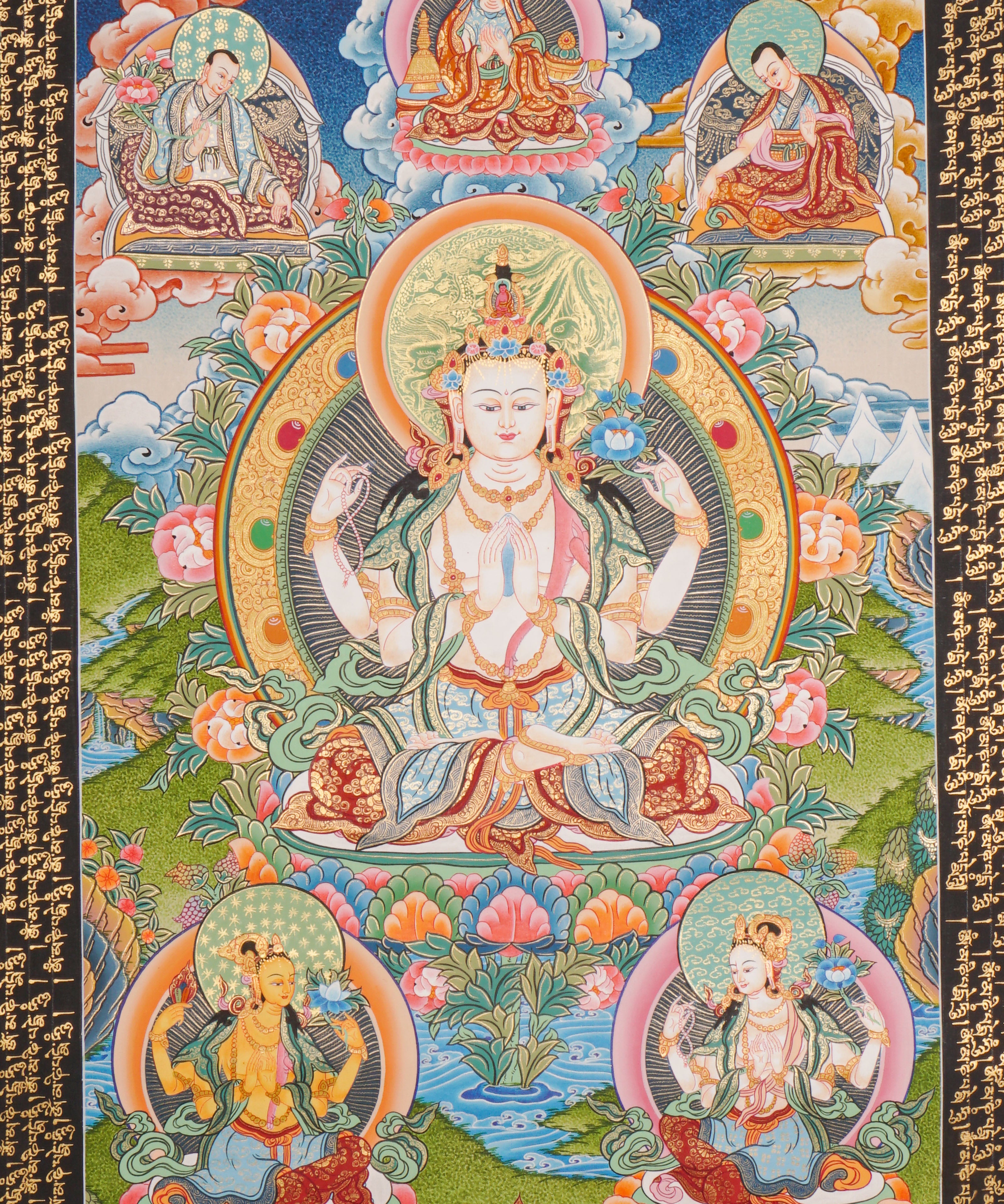 Chengresi Thangka - Handpainted by skillful artisan - Himalayas Shop