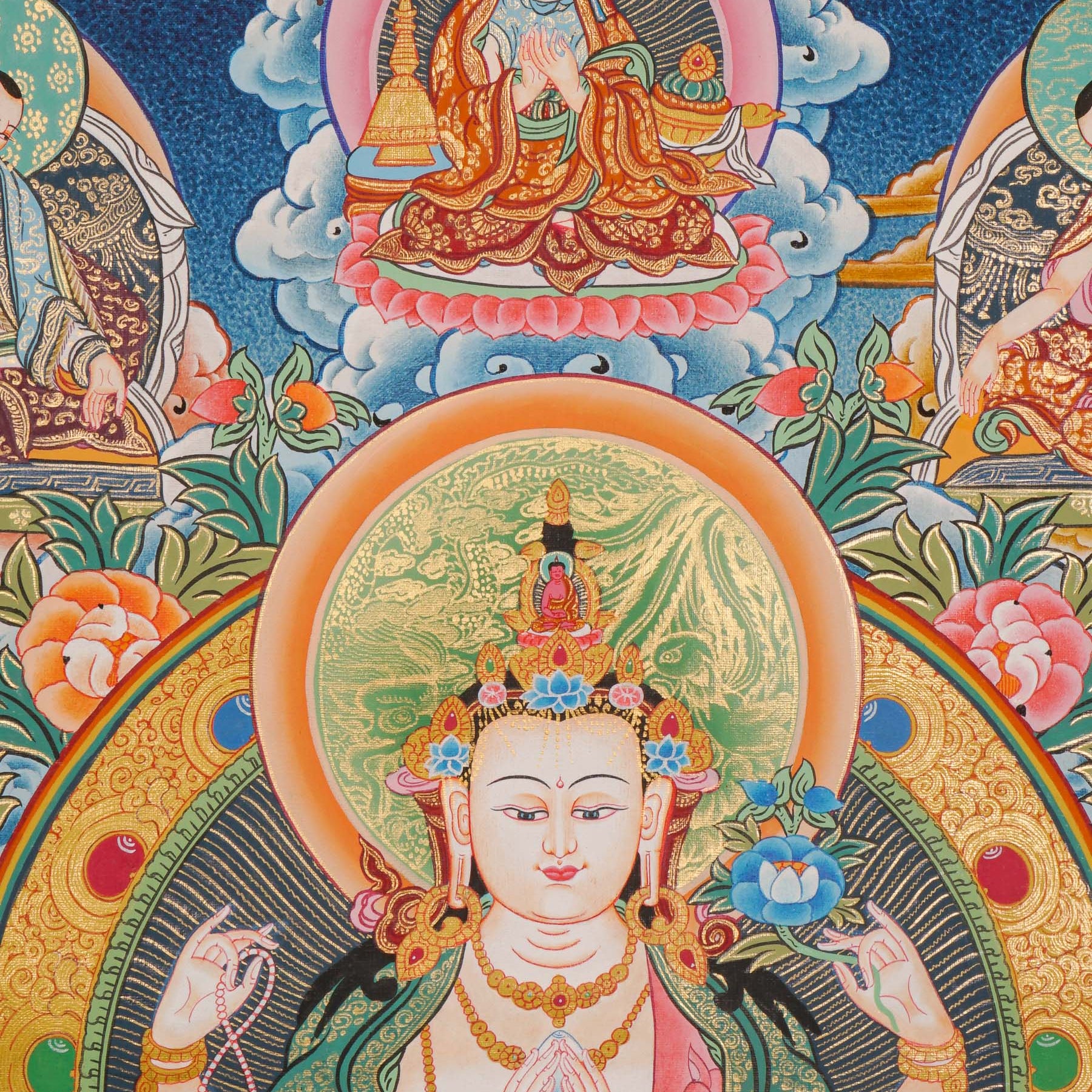 Chengresi Thangka - Handpainted by skillful artisan - Himalayas Shop