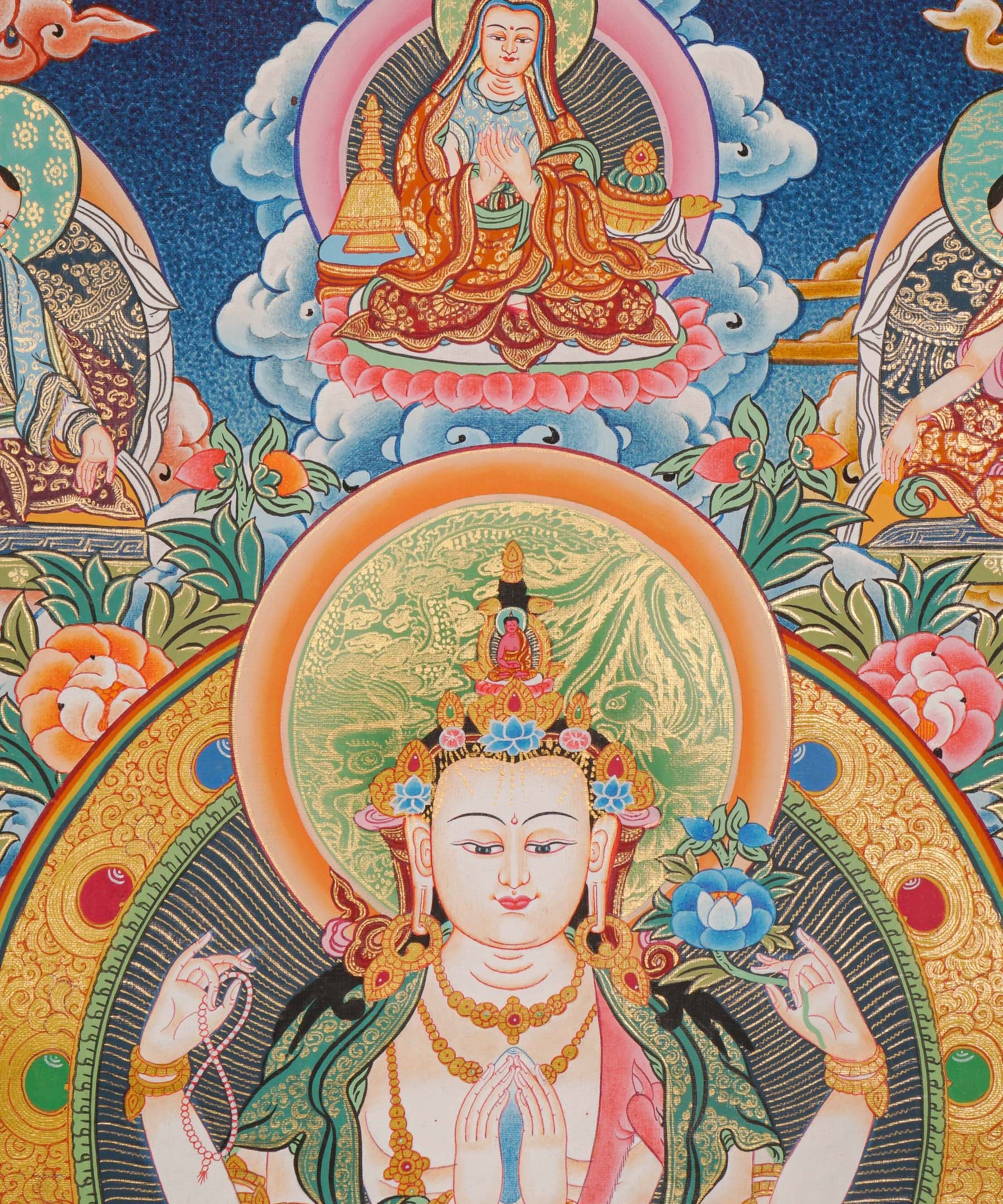 Chengresi Thangka - Handpainted by skillful artisan - Himalayas Shop