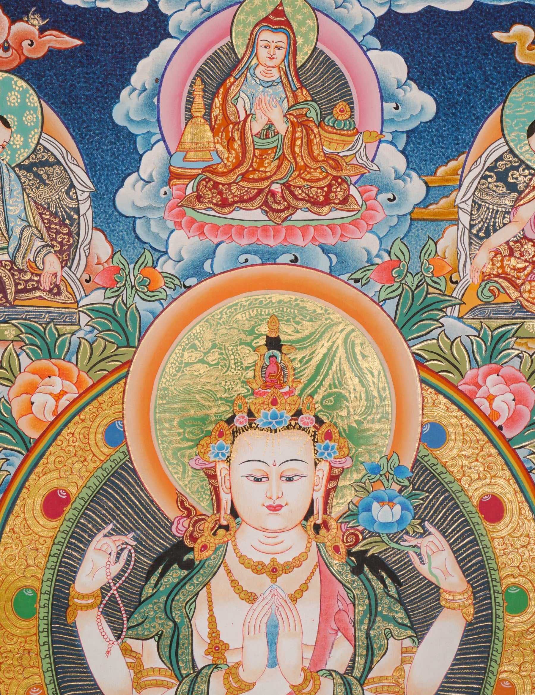 Chengresi Thangka - Handpainted by skillful artisan - Himalayas Shop