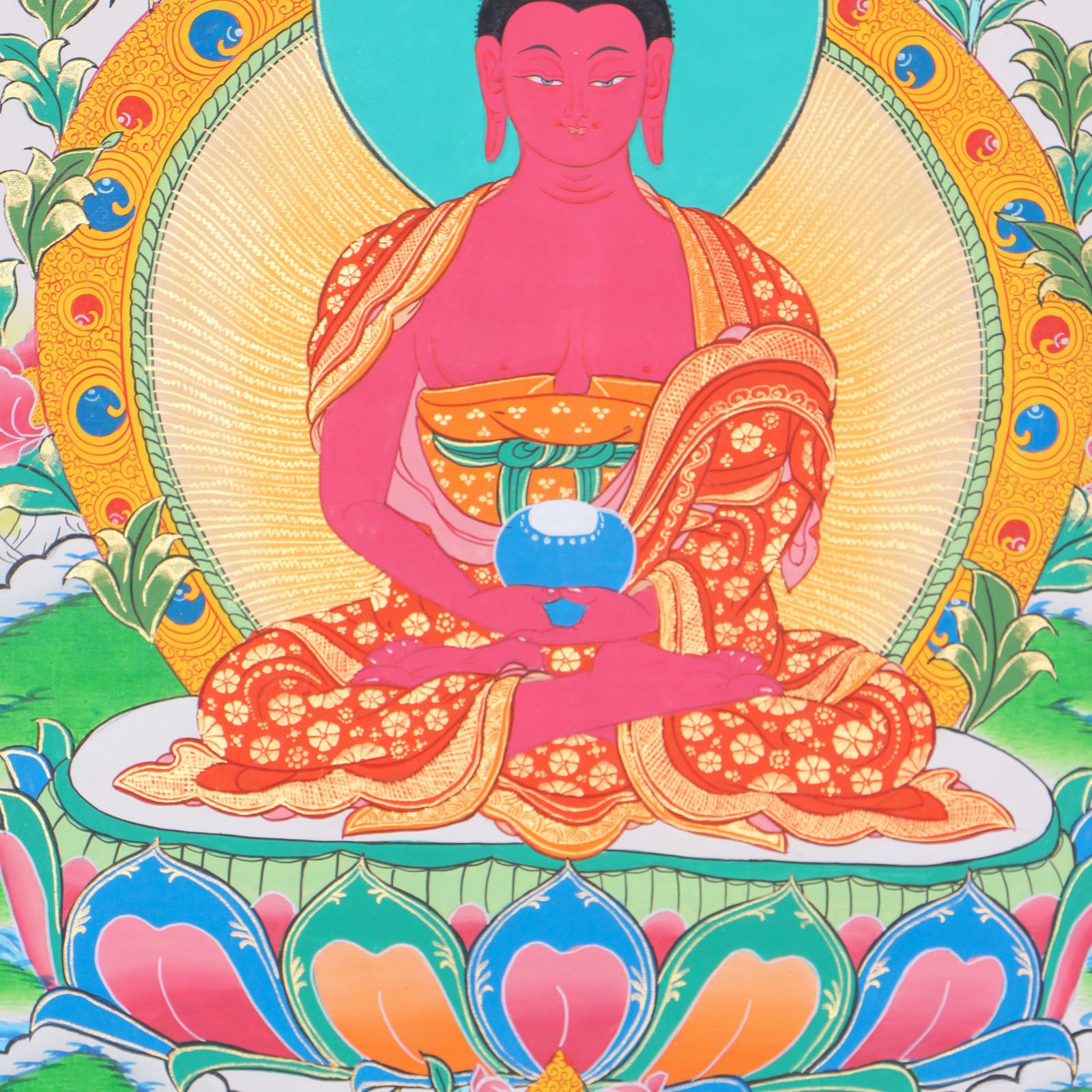 Amitabha Thangka for spiritual connections, aid concentration, and generate positive energy.